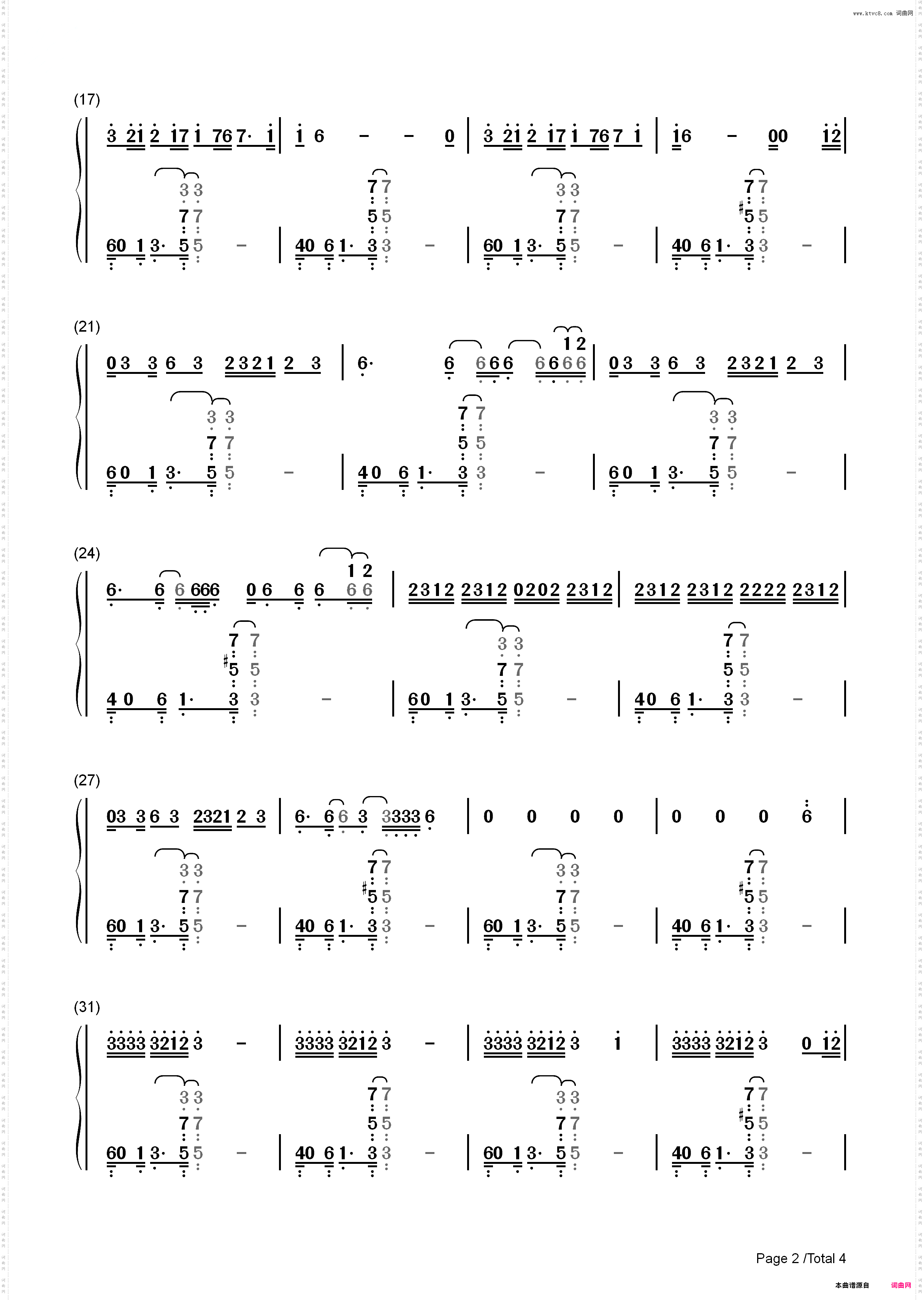 Down-Marian Hill_简谱版