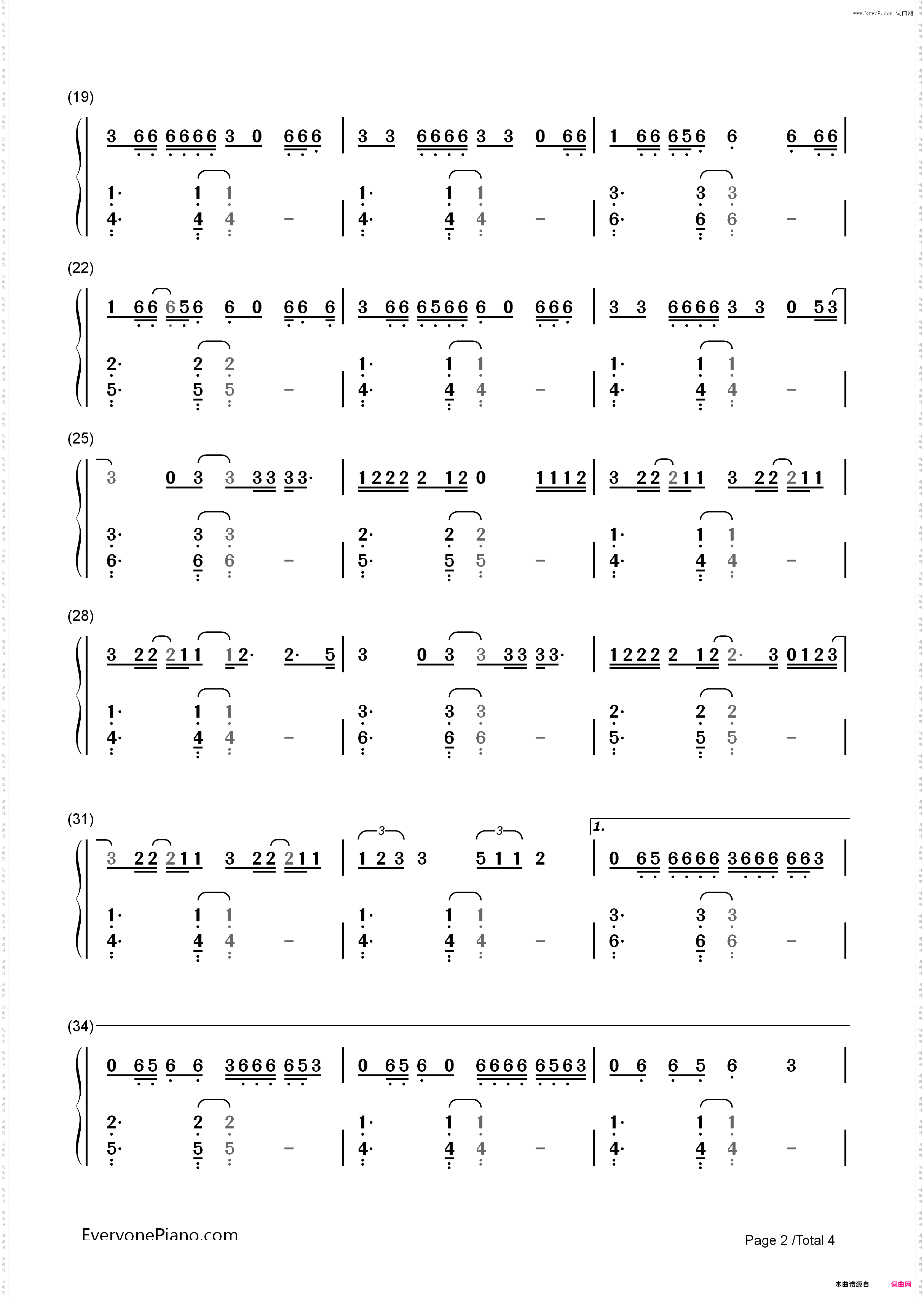 Never Ever-GOT7_简谱版