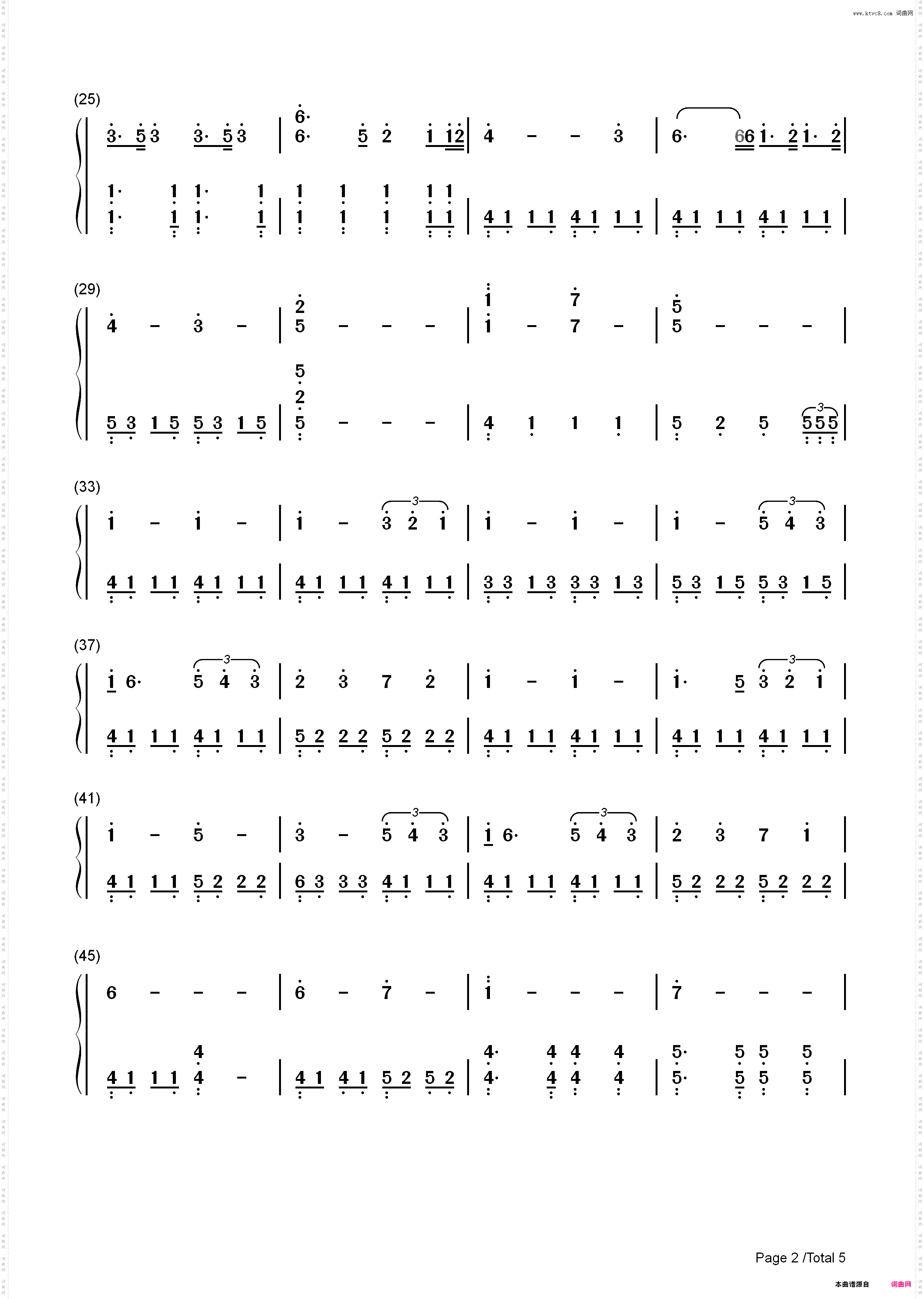 A Thousand Years-暮光之城插曲_简谱版