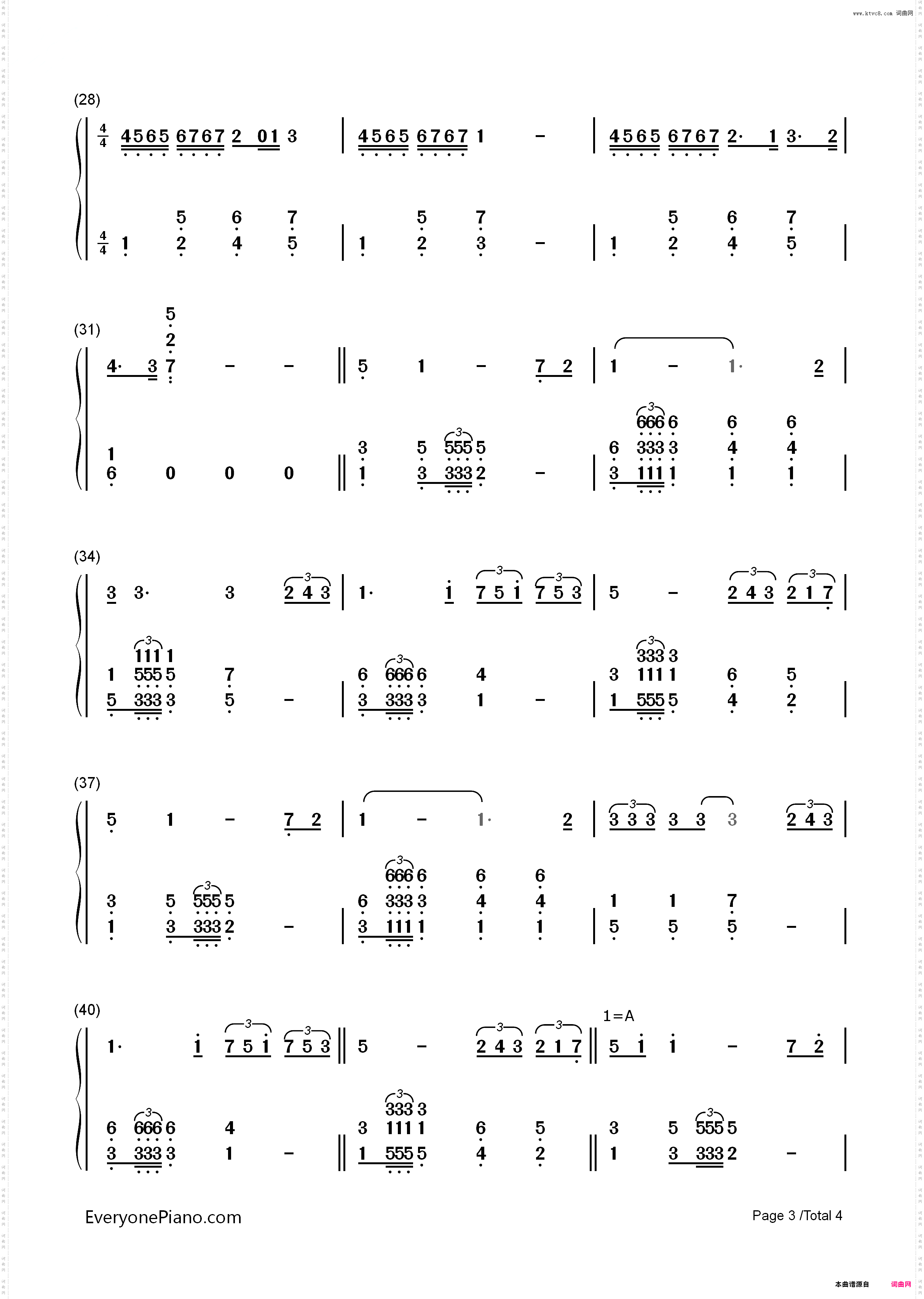 Time to Say Goodbye-告别的时刻_简谱版