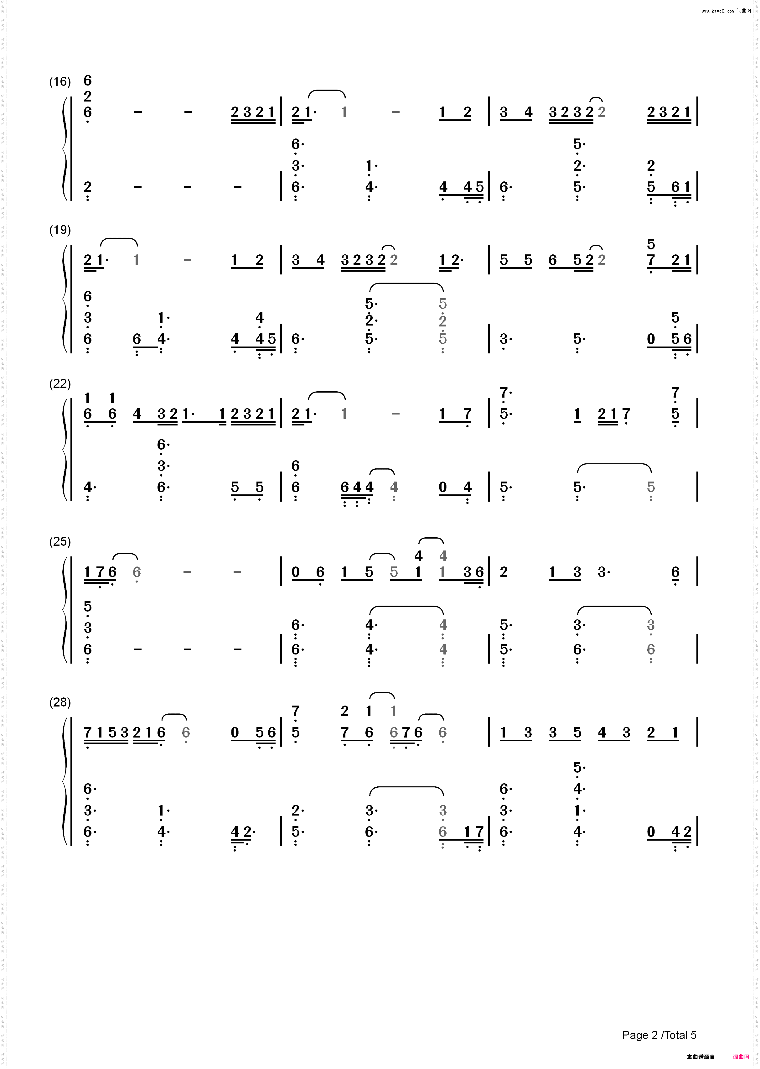 Listen To Your Heart倾听你的心声- Roxette_简谱版