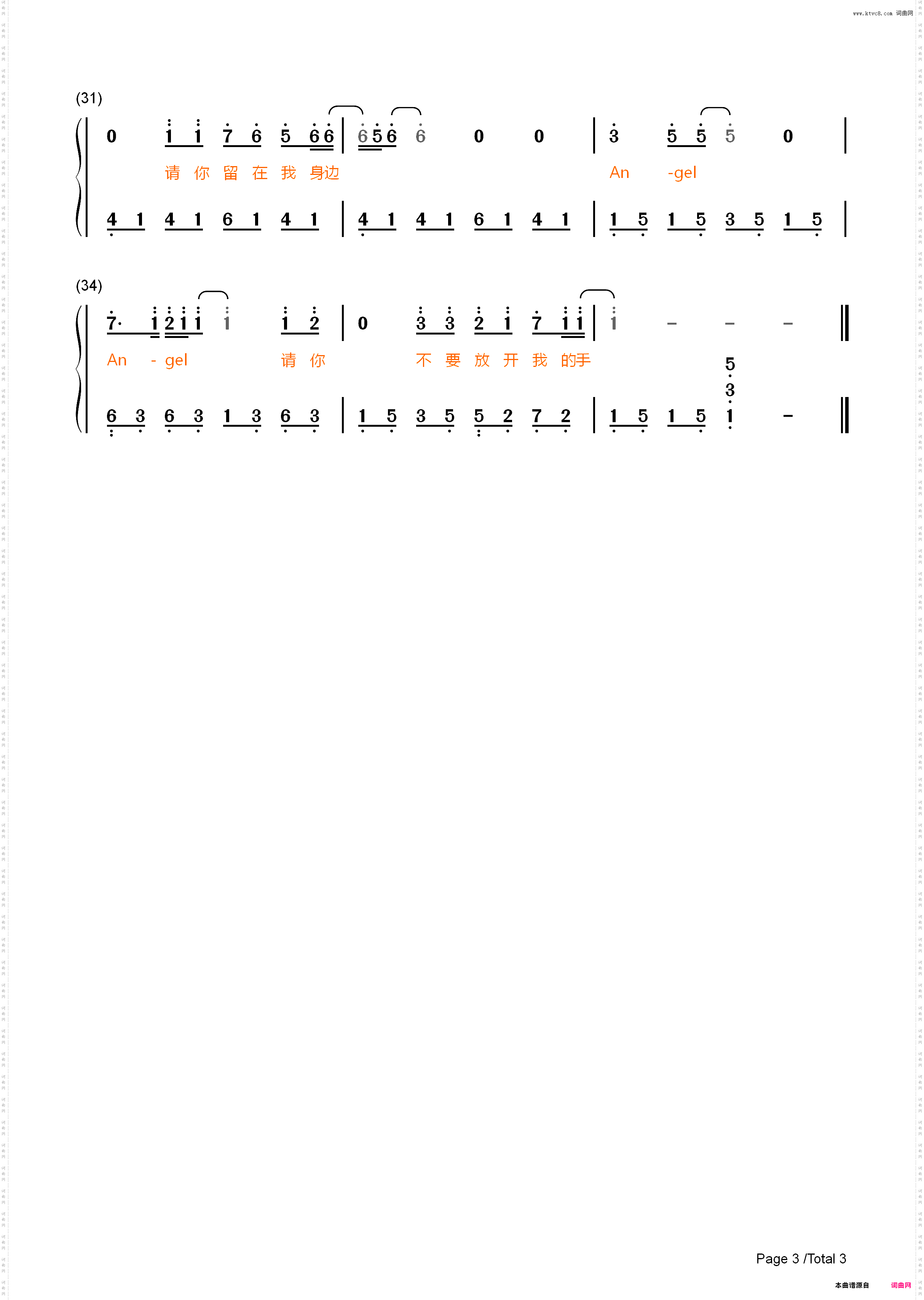 Angel-陶喆_简谱版