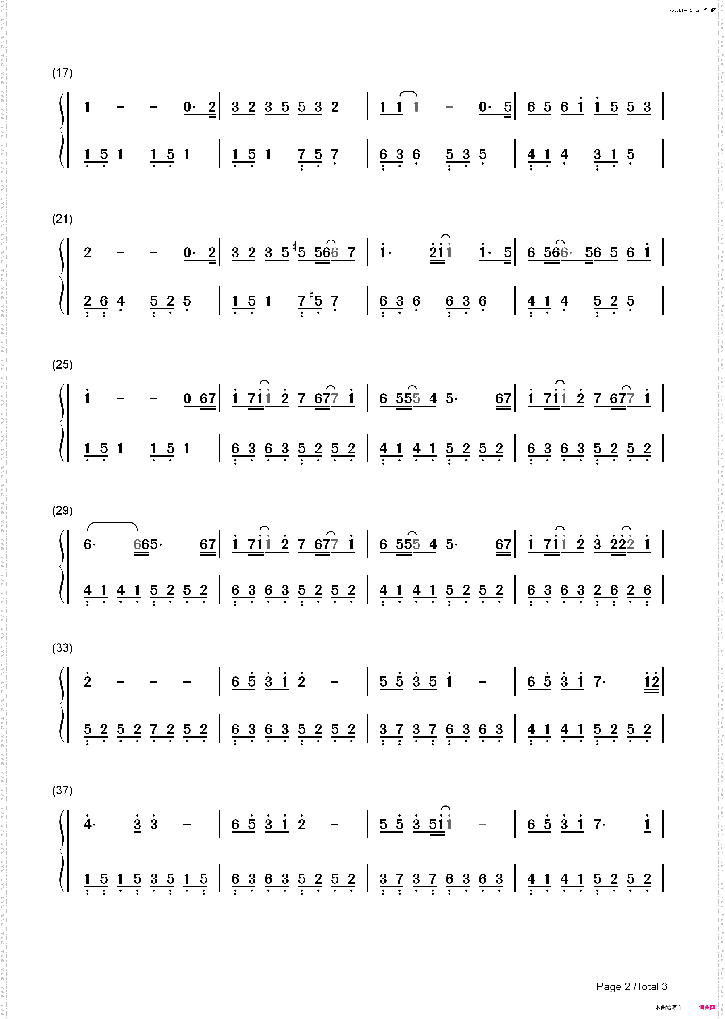 可惜不是你-梁静茹_简谱版