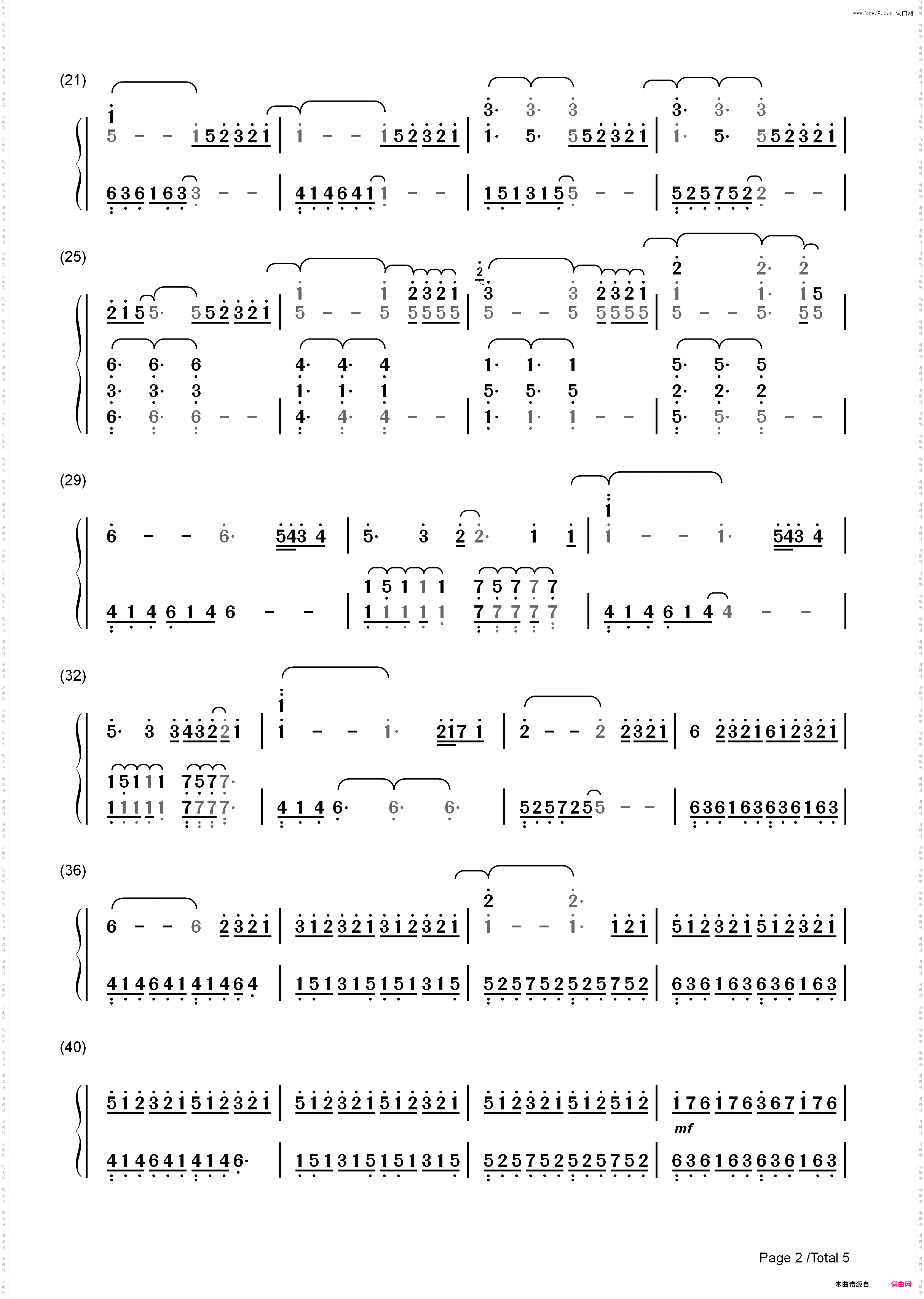 Nuvole Bianche-Ludovico Einaudi_简谱版