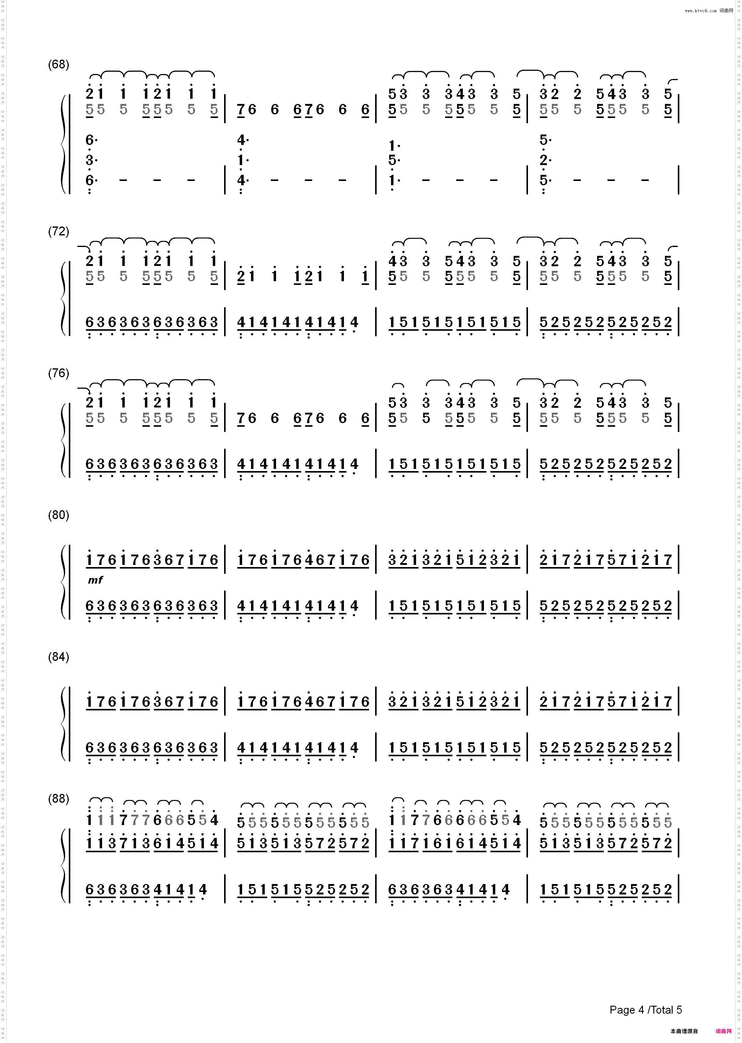 Nuvole Bianche-Ludovico Einaudi_简谱版