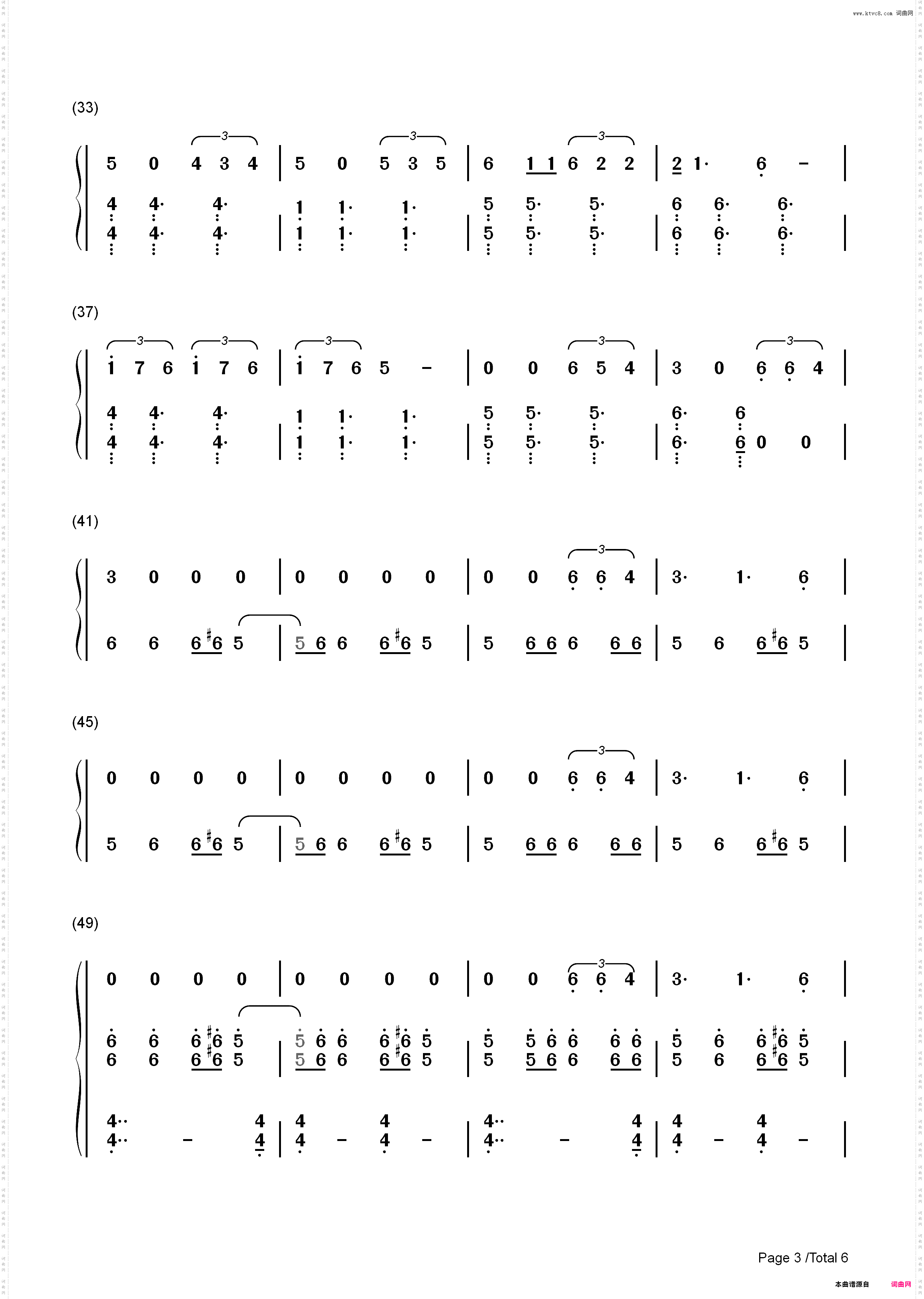 Dont Let Me Down三声部-The Chainsmokers_简谱版