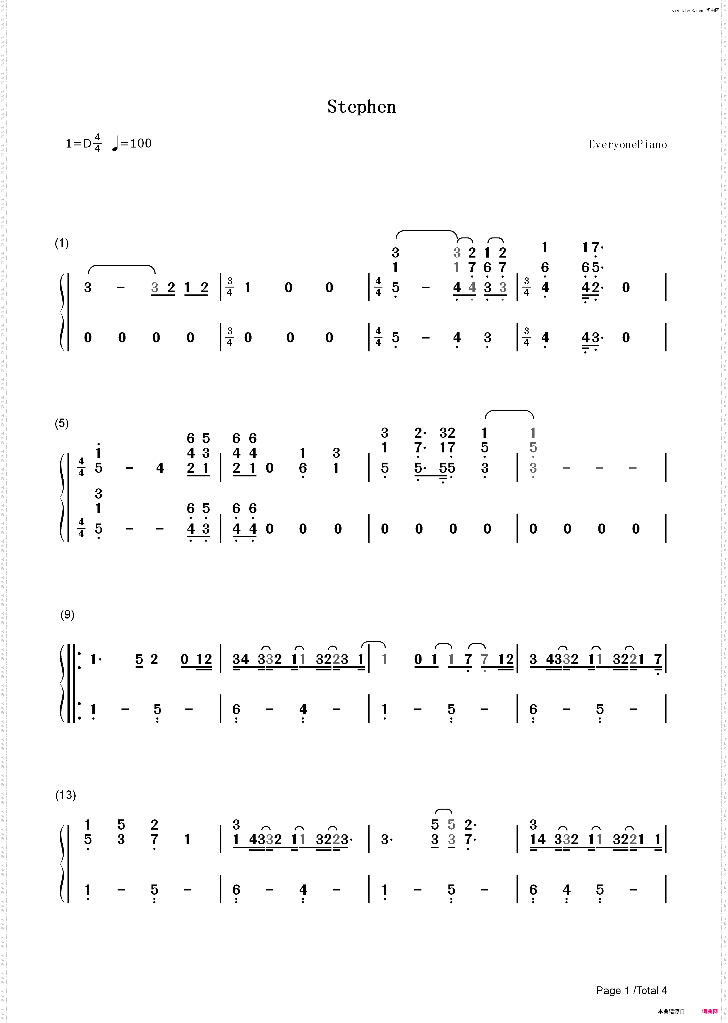 Stephen-Kesha_简谱版