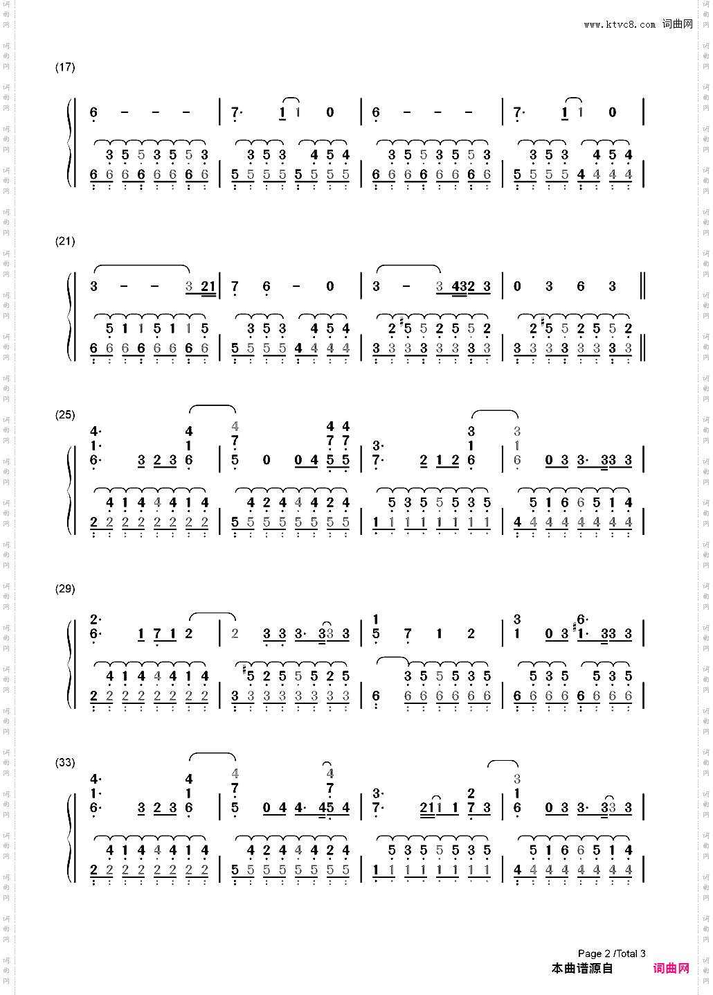 Million Years Ago-Adele_简谱版