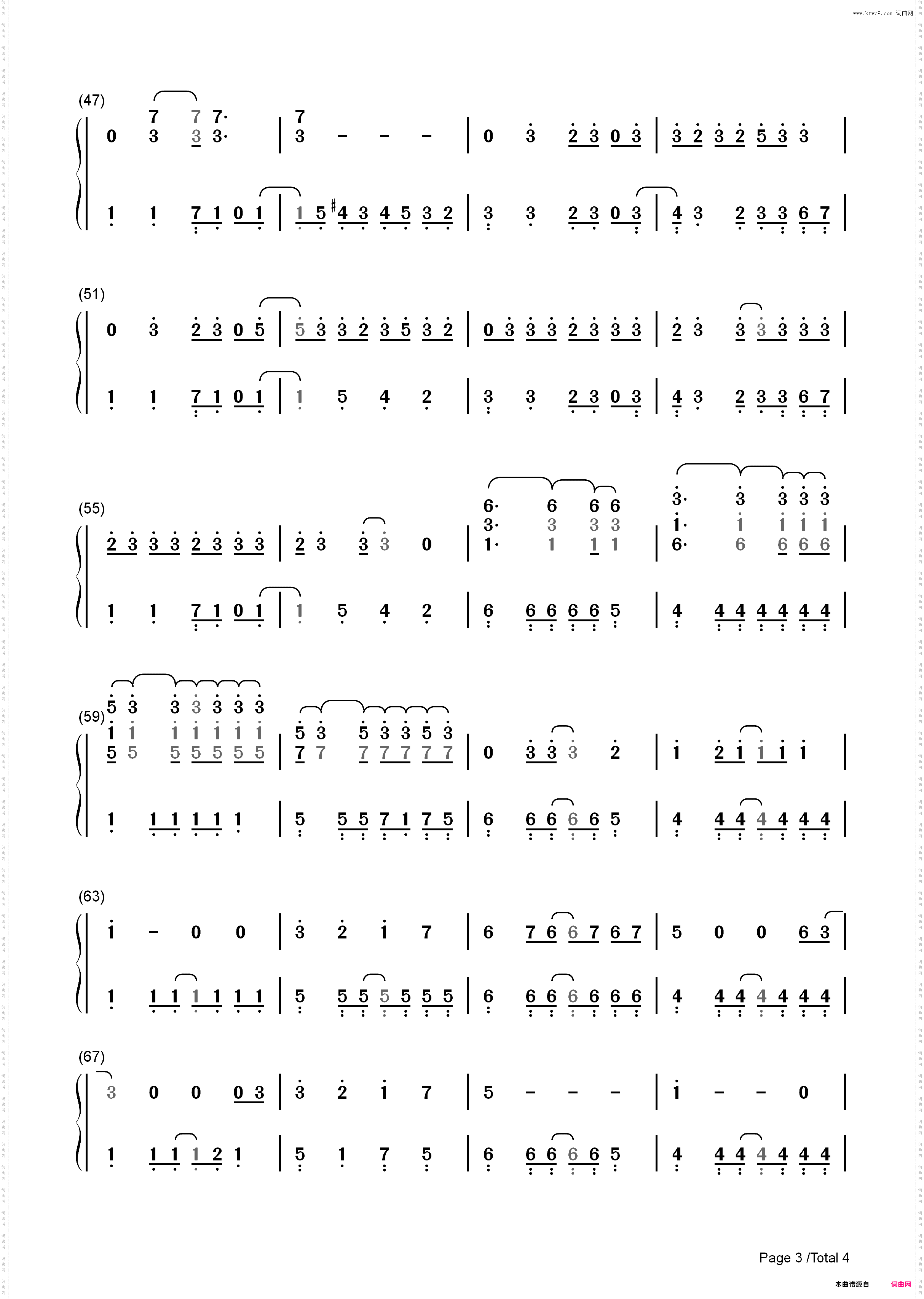 Otherside-Red Hot Chili Peppers_简谱版