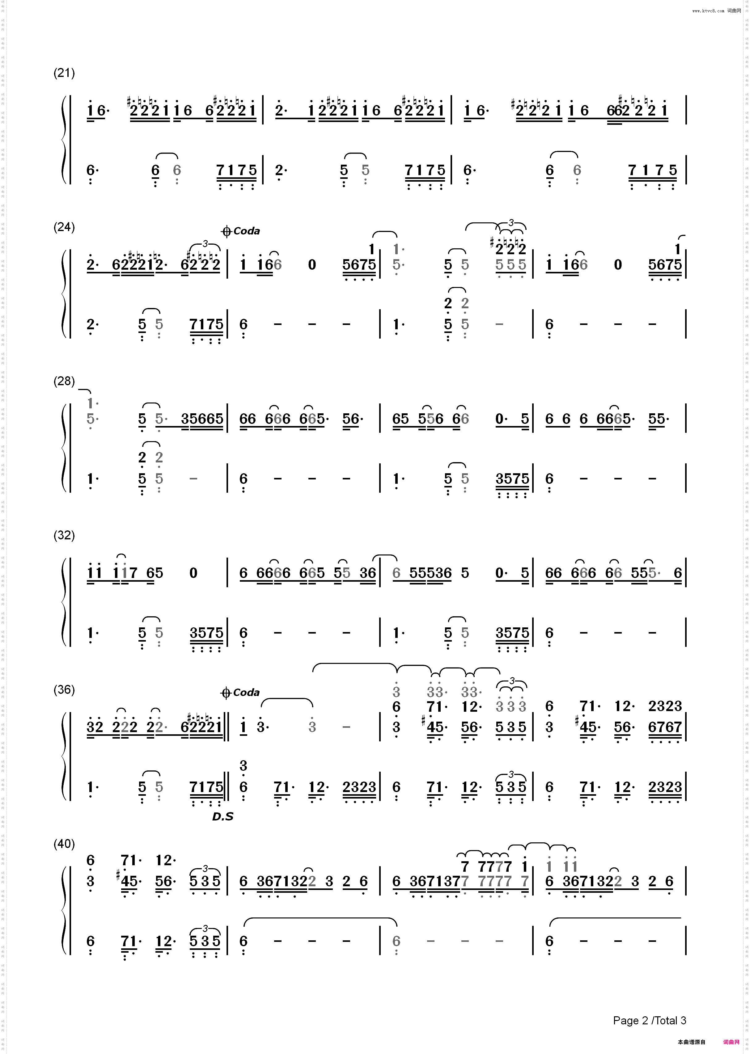 When Im Gone-3 Doors Down_简谱版