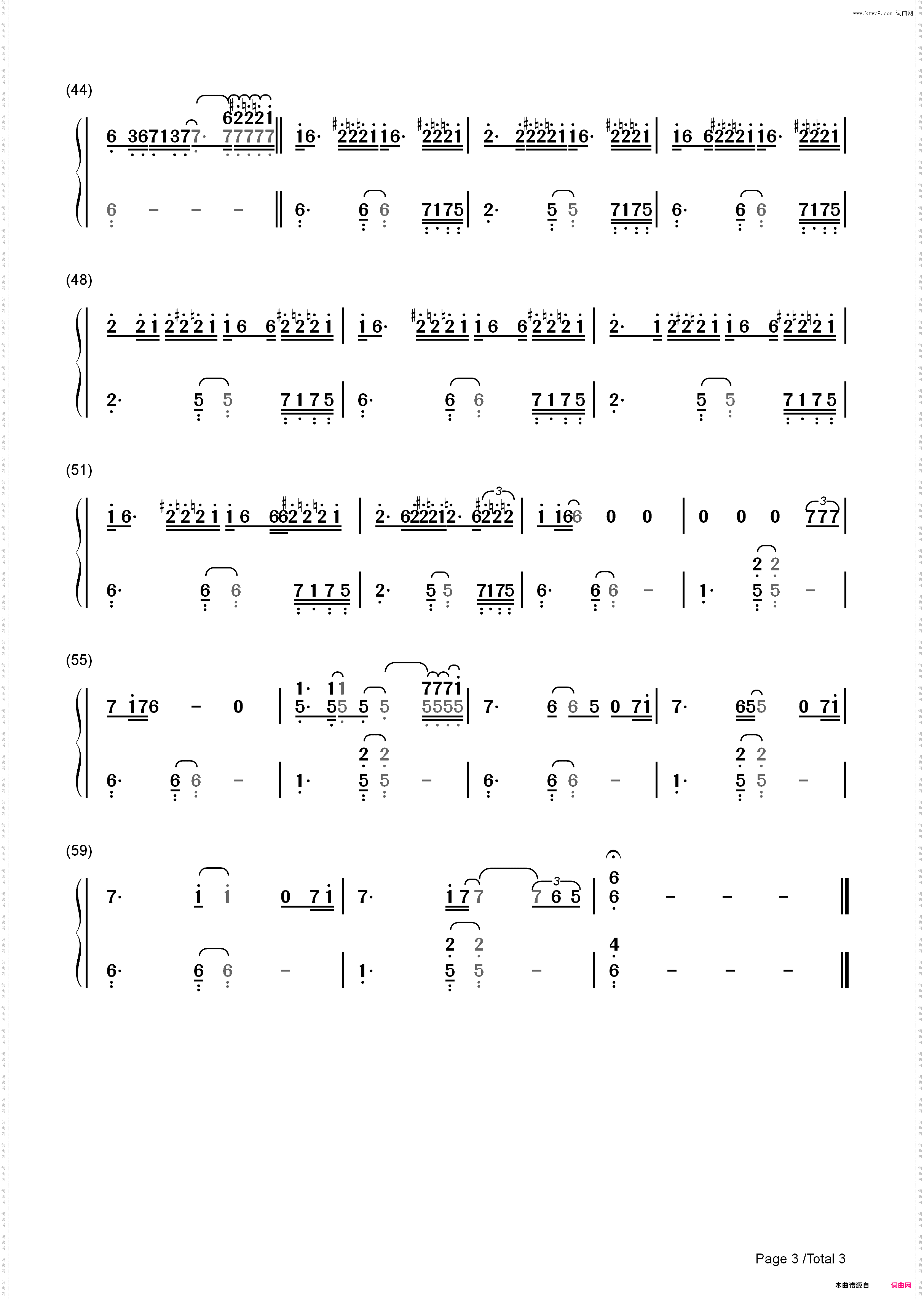 When Im Gone-3 Doors Down_简谱版