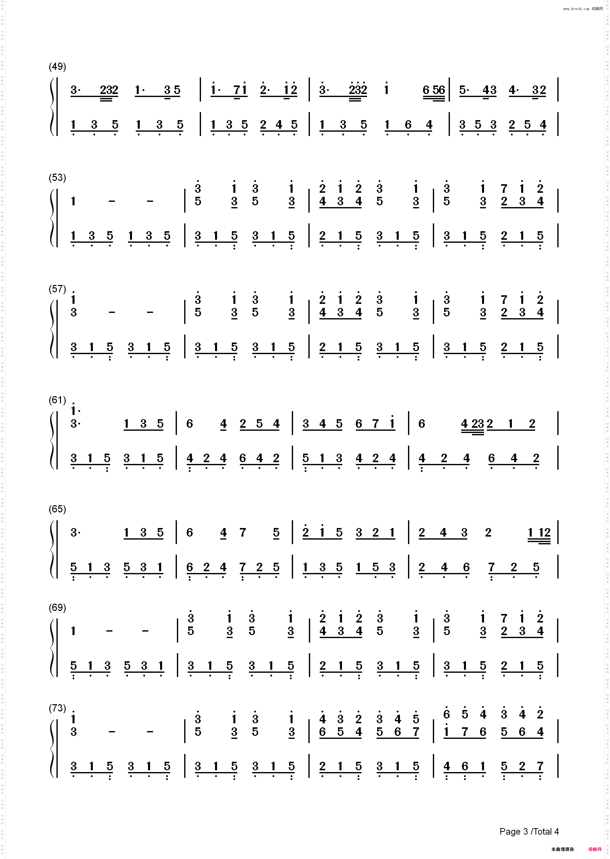 荆棘鸟主题曲-The Thorn Birds_简谱版