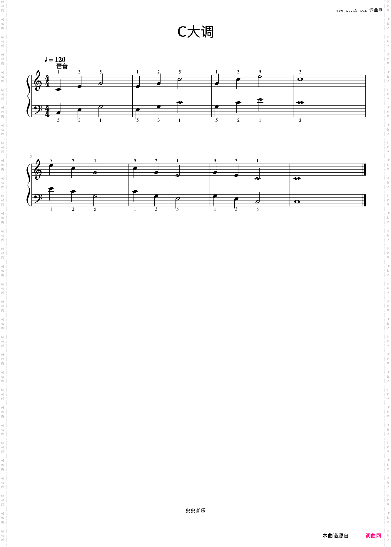 C大调 琶音《手指训练操》