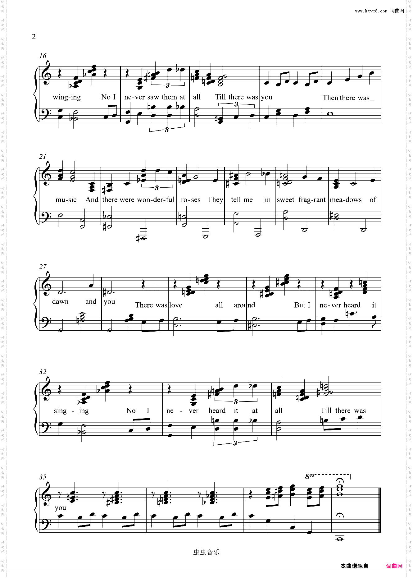 Till There Was You-The Beatles1950's经典翻唱电影原声带歌词