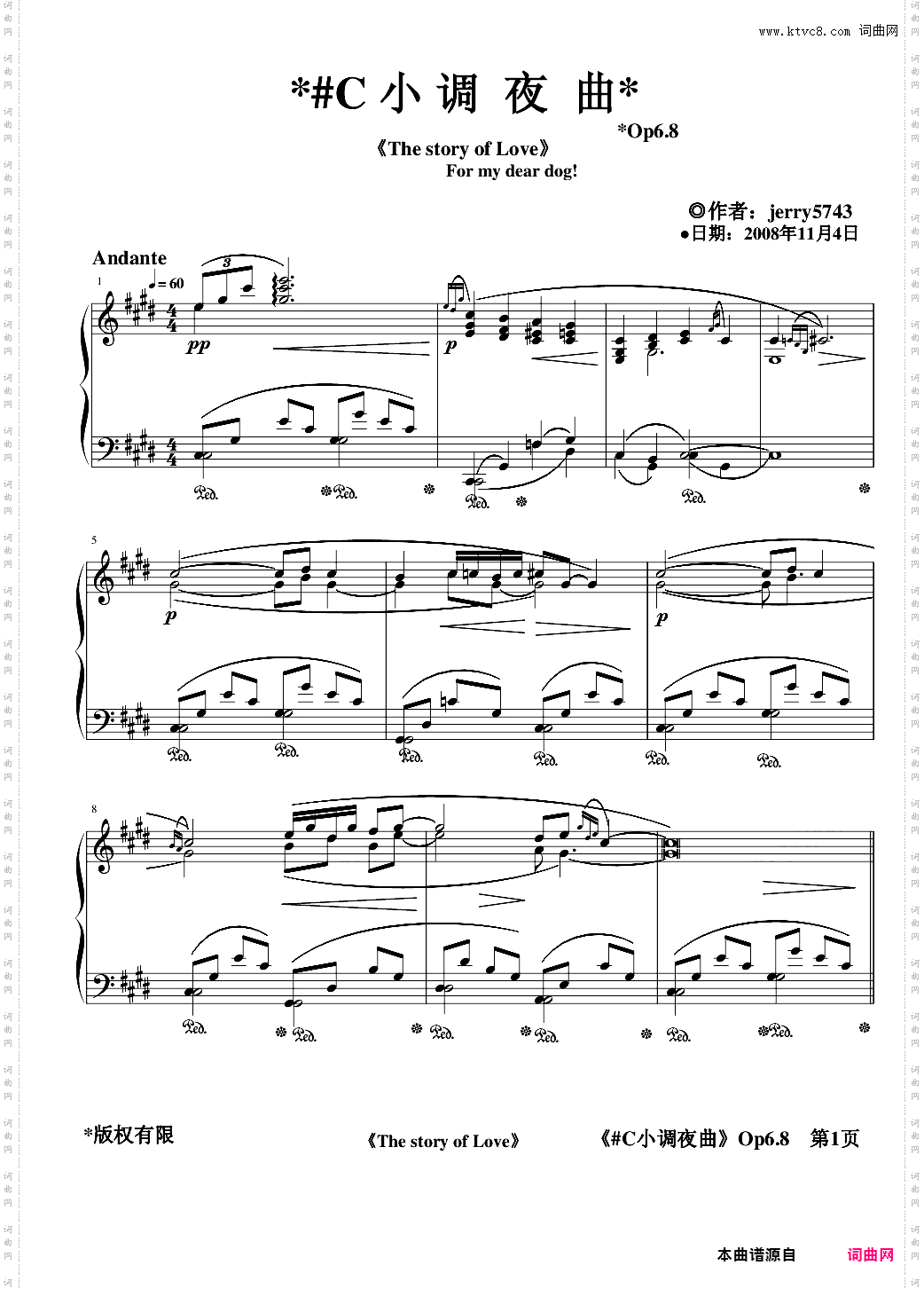 #C小调夜曲Op6·8