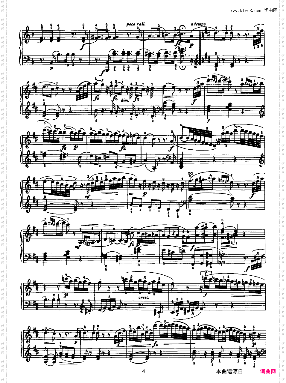 52首钢琴奏鸣曲 52 Piano SonatasPiano Sonata No 42 in D_NoRestriction