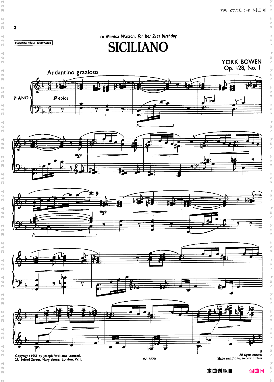 Siciliano and Toccatina op128