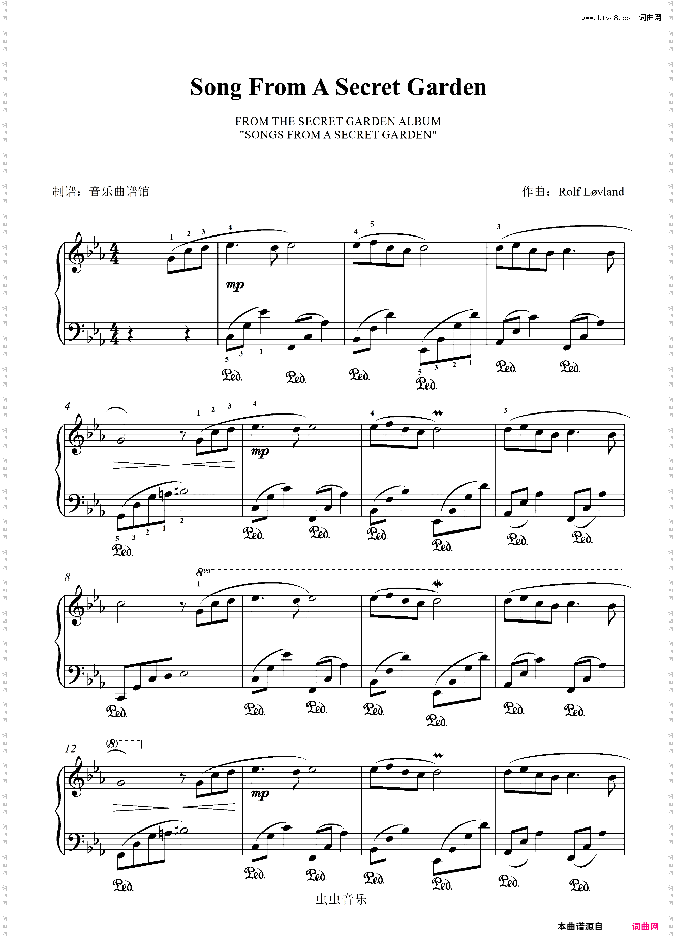 神秘园之歌【钢琴唯美独奏】-Secret GardenSong From A Secret Garden