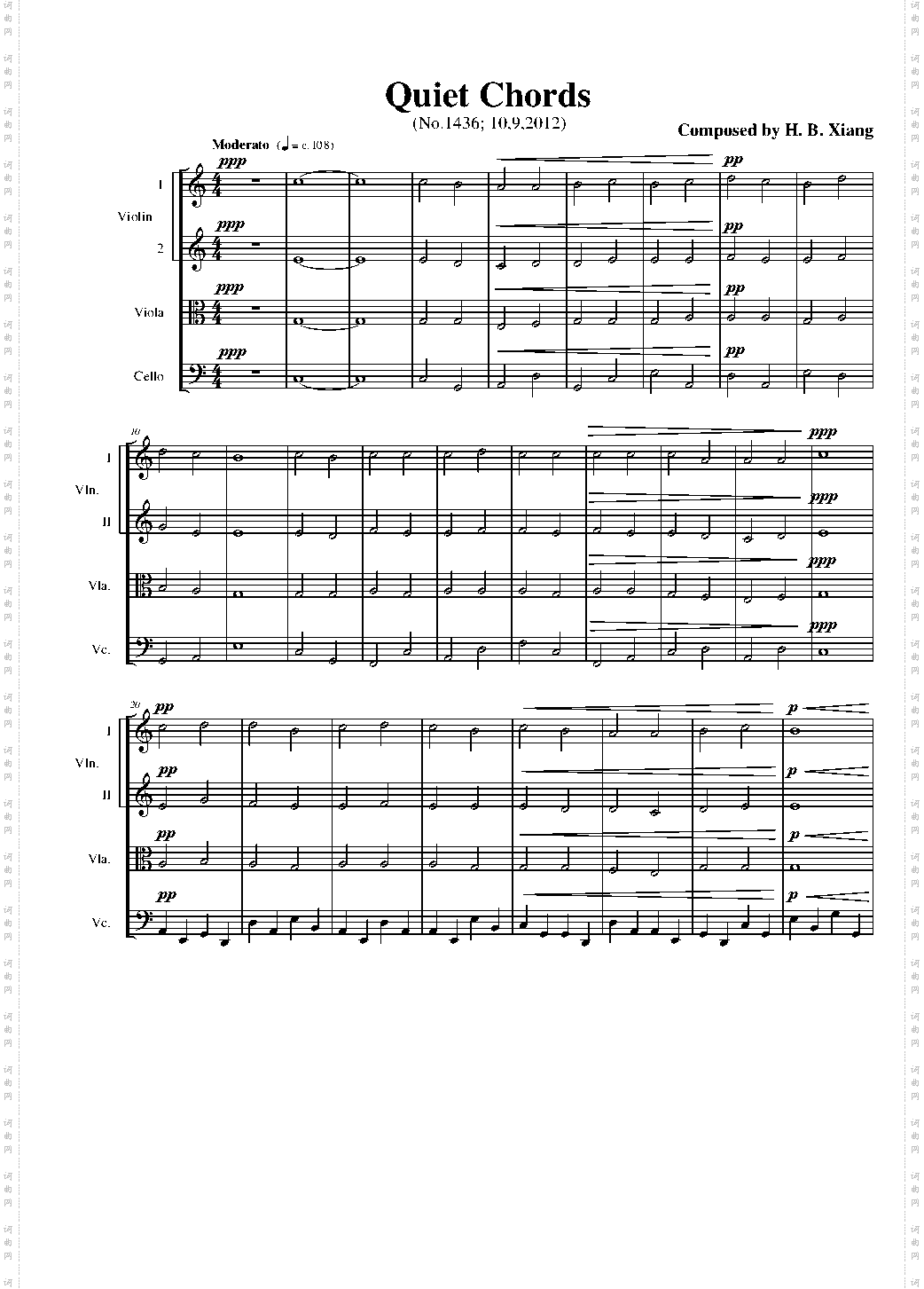 《Quiet Chords》弦乐四重奏