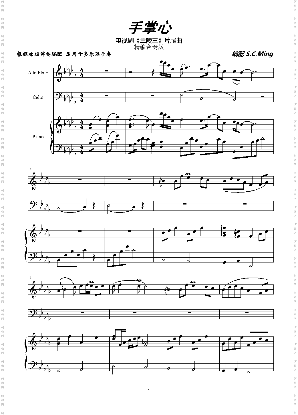 手掌心《兰陵王》片尾曲精编合奏版