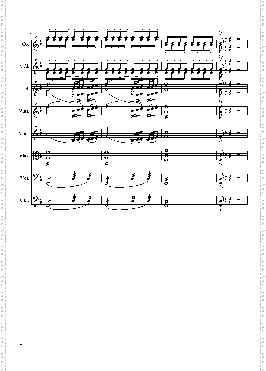 Sonata for strings,Oboes,Clinests and flutes, Op·84