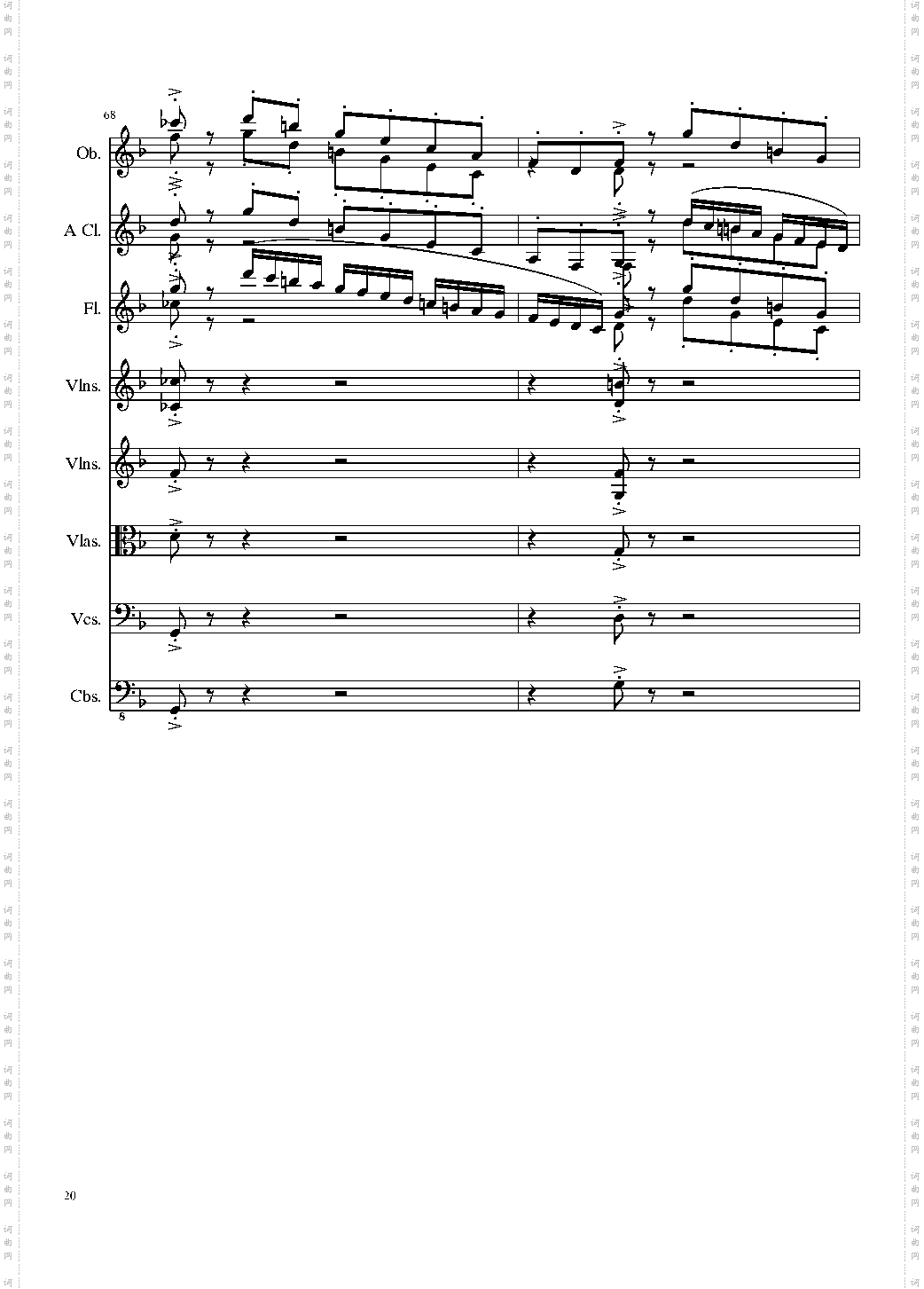 Sonata for strings,Oboes,Clinests and flutes, Op·84