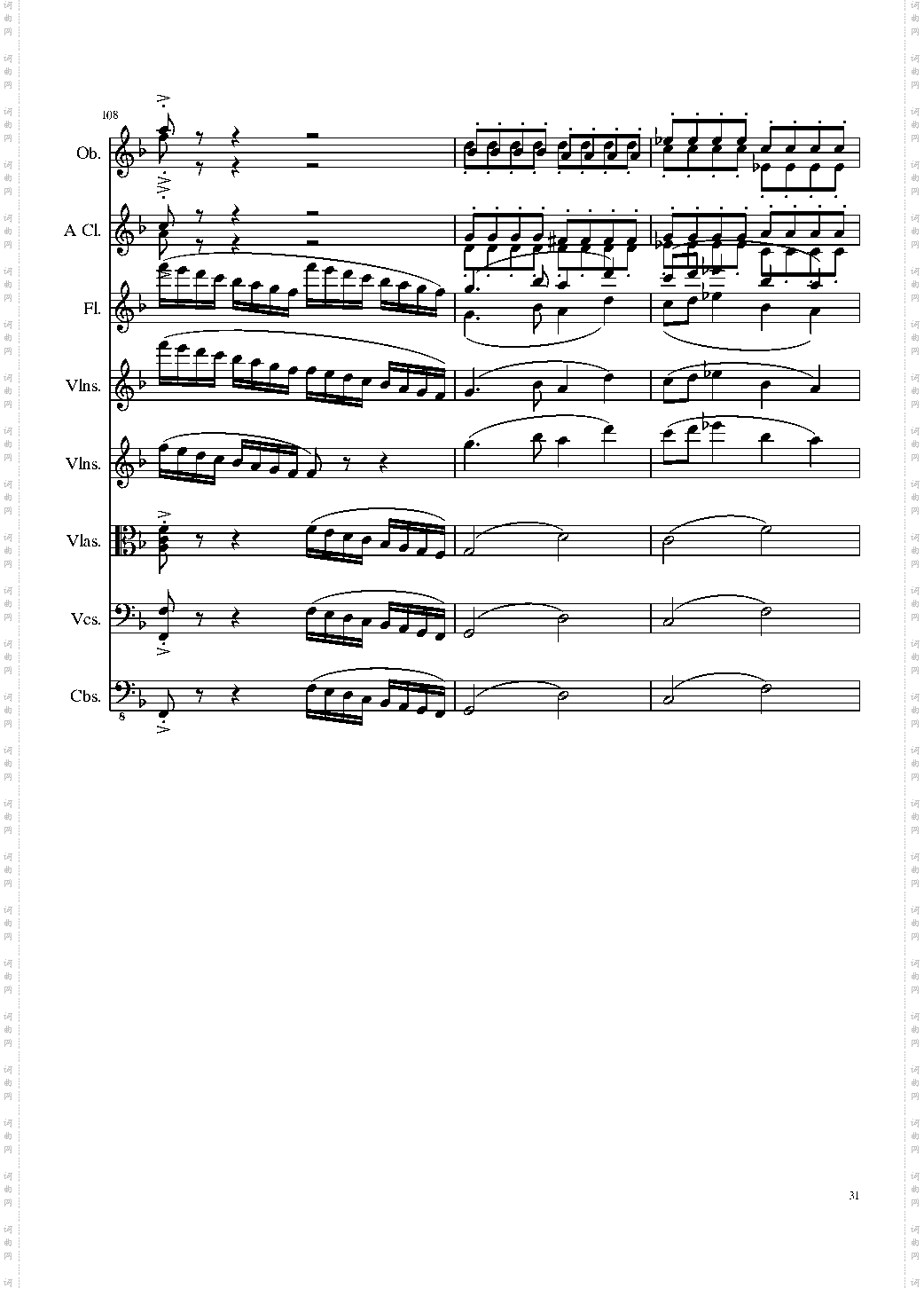 Sonata for strings,Oboes,Clinests and flutes, Op·84