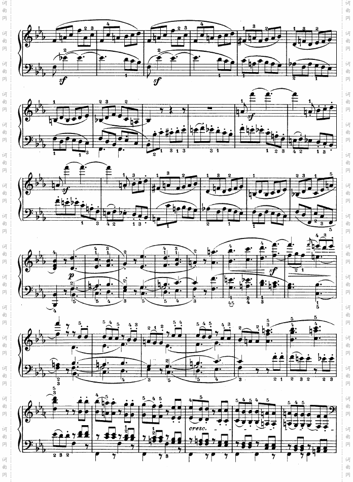 降E大调第四钢琴奏鸣曲-Op·7