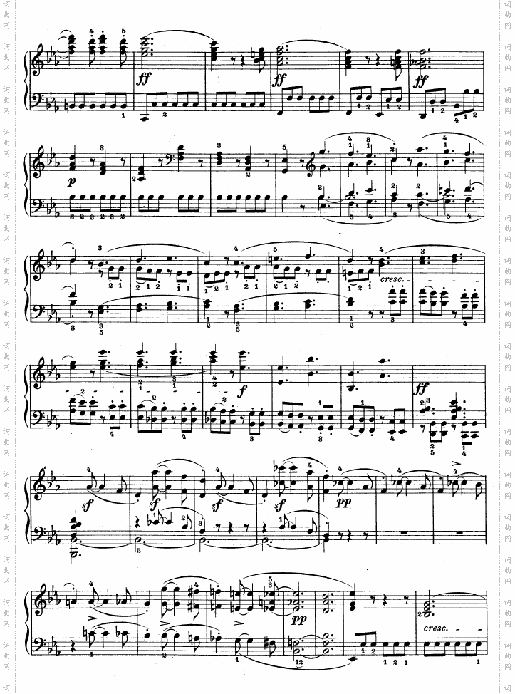 降E大调第四钢琴奏鸣曲-Op·7