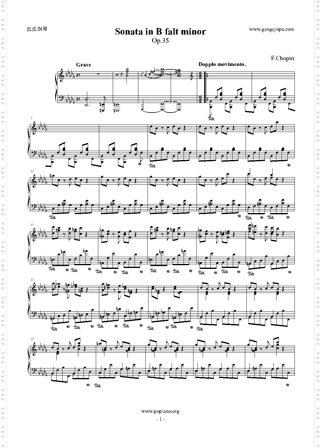 肖邦降b小调第二钢琴奏鸣曲 Op·35