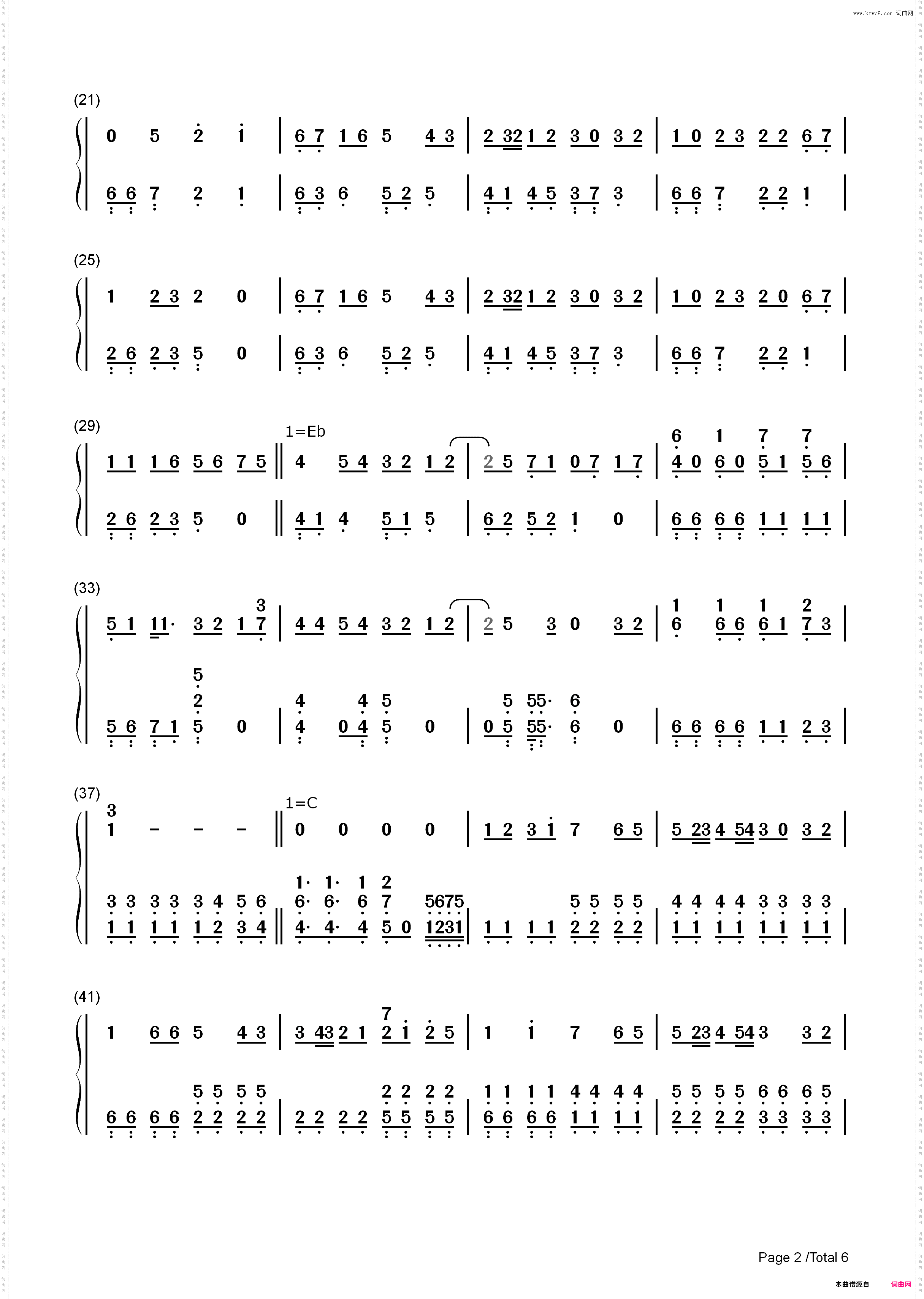 突然-FIELD OF VIEW_简谱版