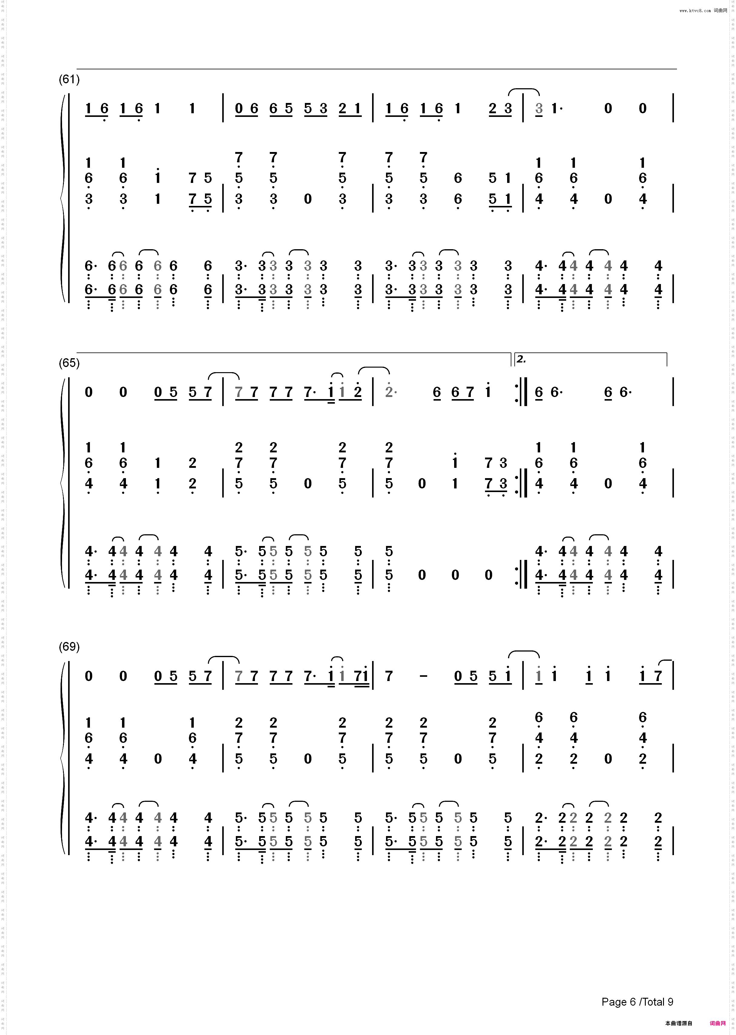 Fiction- Beast-EOP教学曲_简谱版