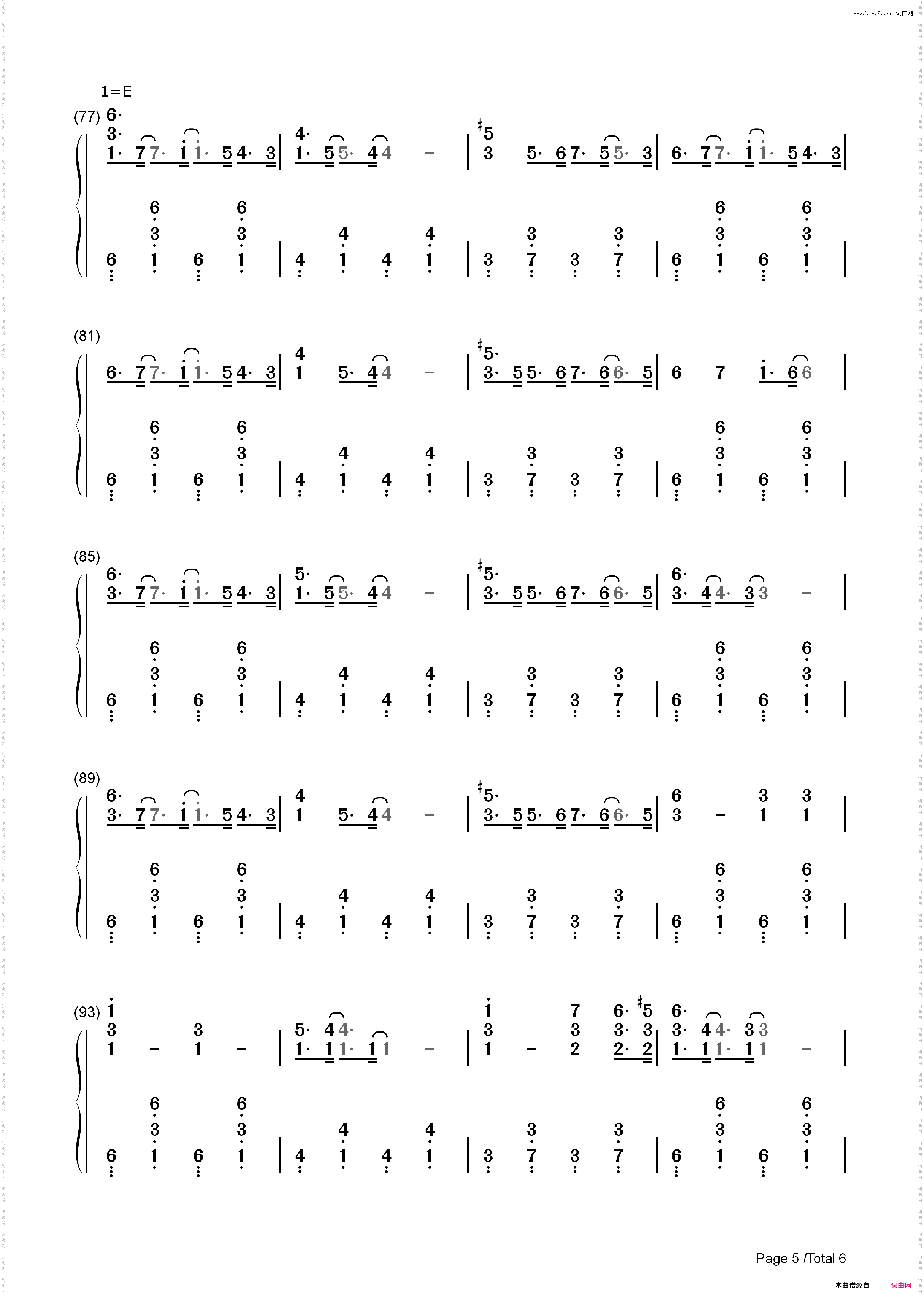 如果我是陈奕迅_简谱版