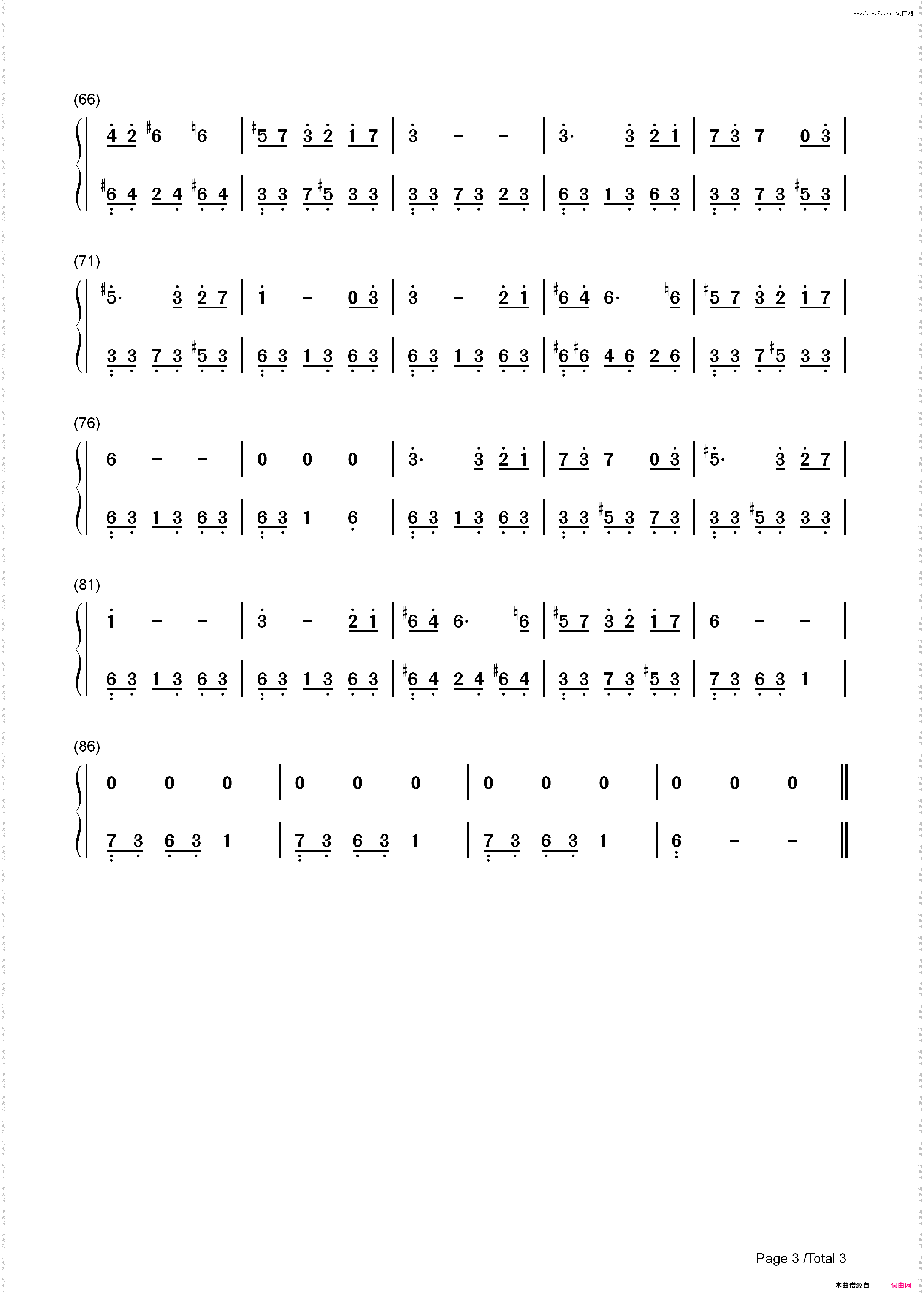 Sparks-蓝色生死恋之冬季恋歌_简谱版
