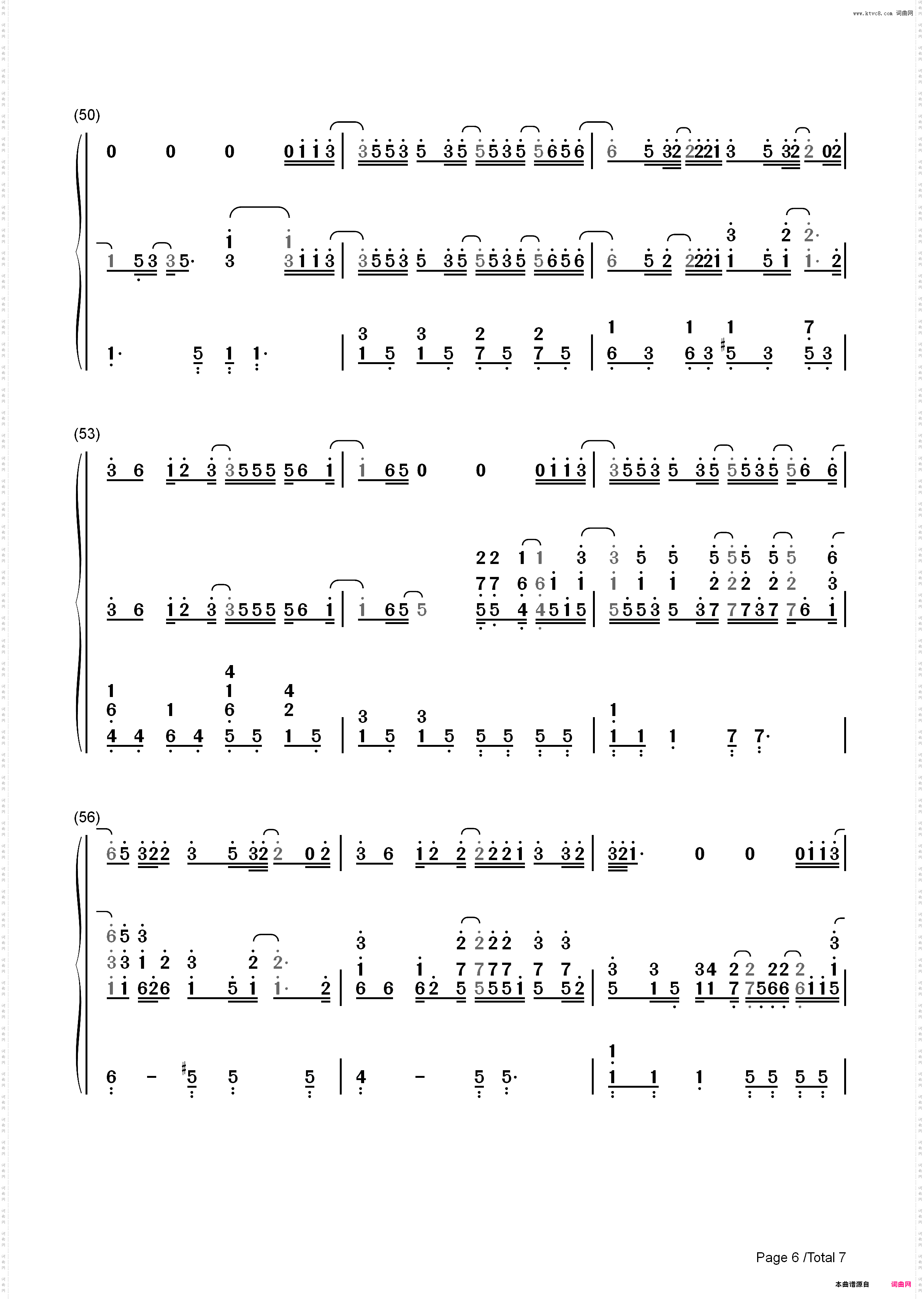 Free Loop欧美经典-丹尼尔·波特_简谱版
