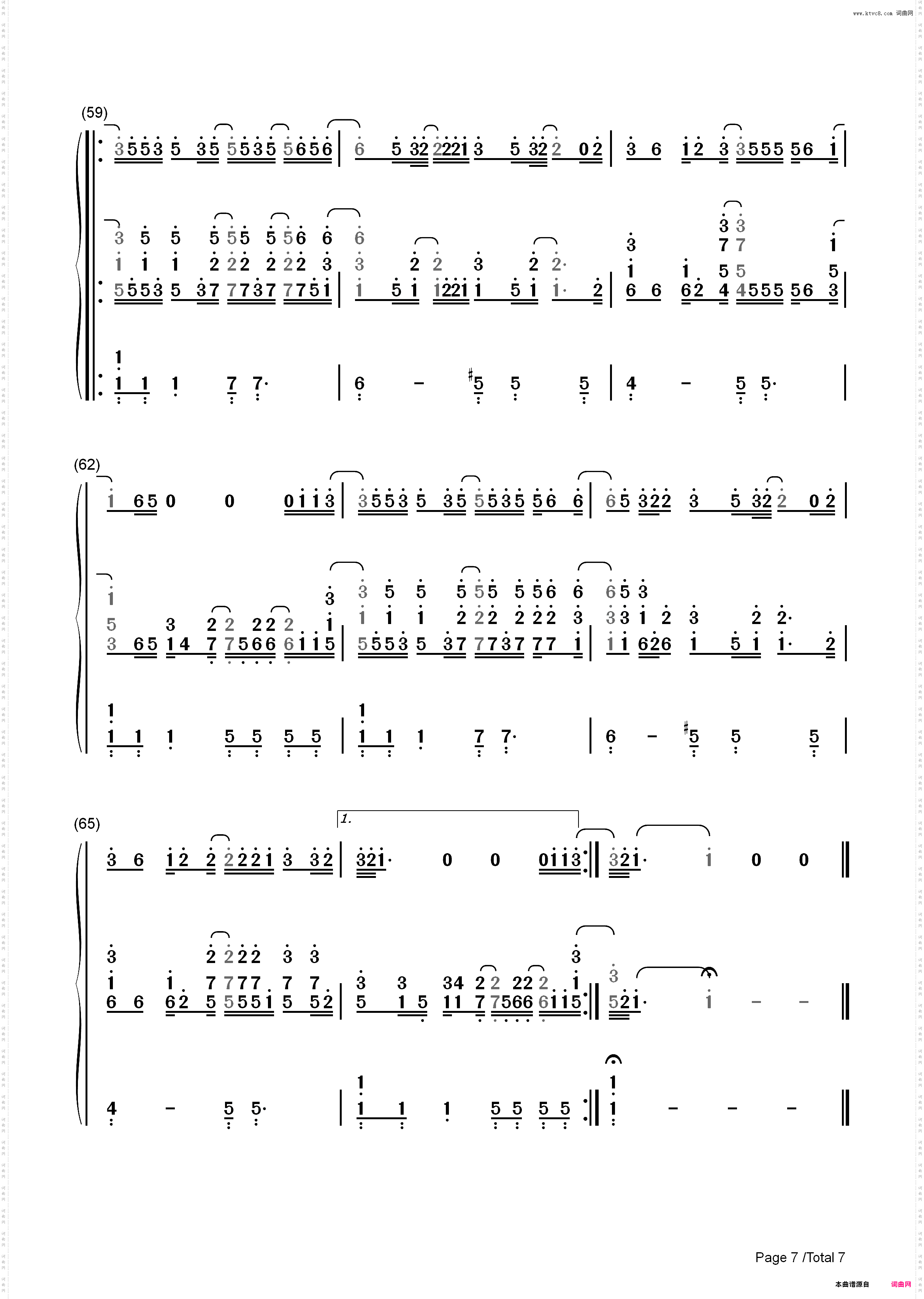 Free Loop欧美经典-丹尼尔·波特_简谱版