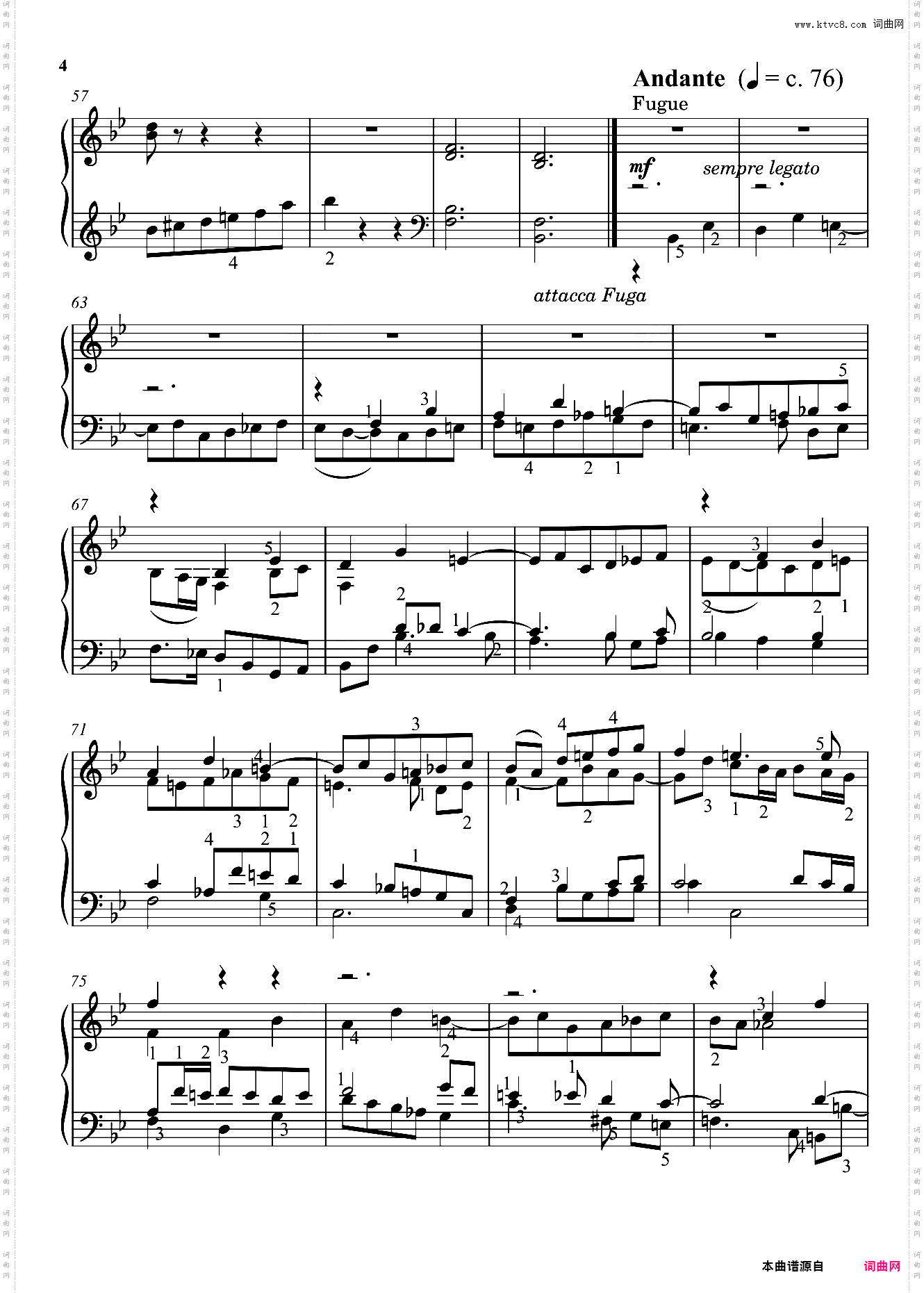 B大调前奏曲和赋格Op·16 克拉拉·舒曼