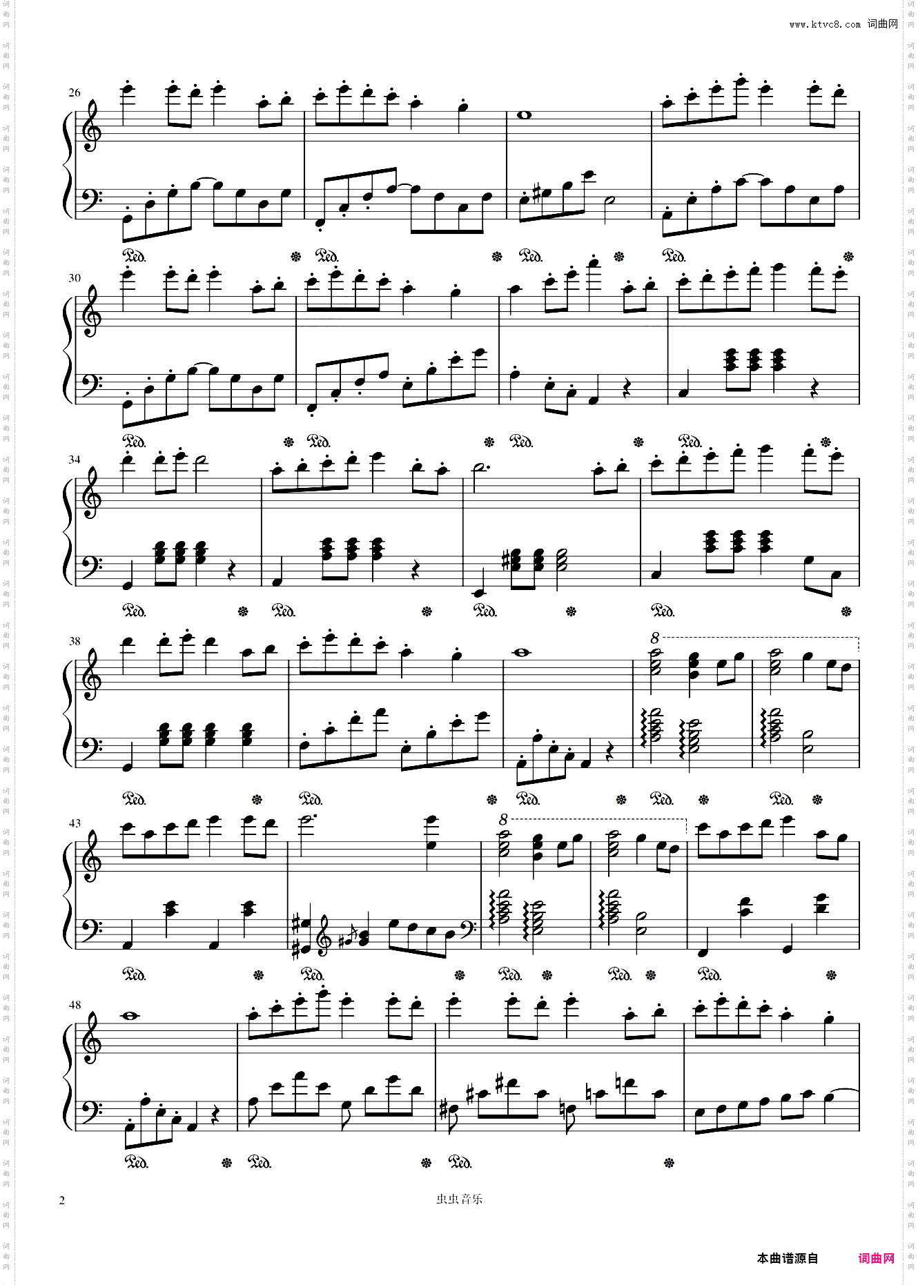 森林狂想曲 C调简易版