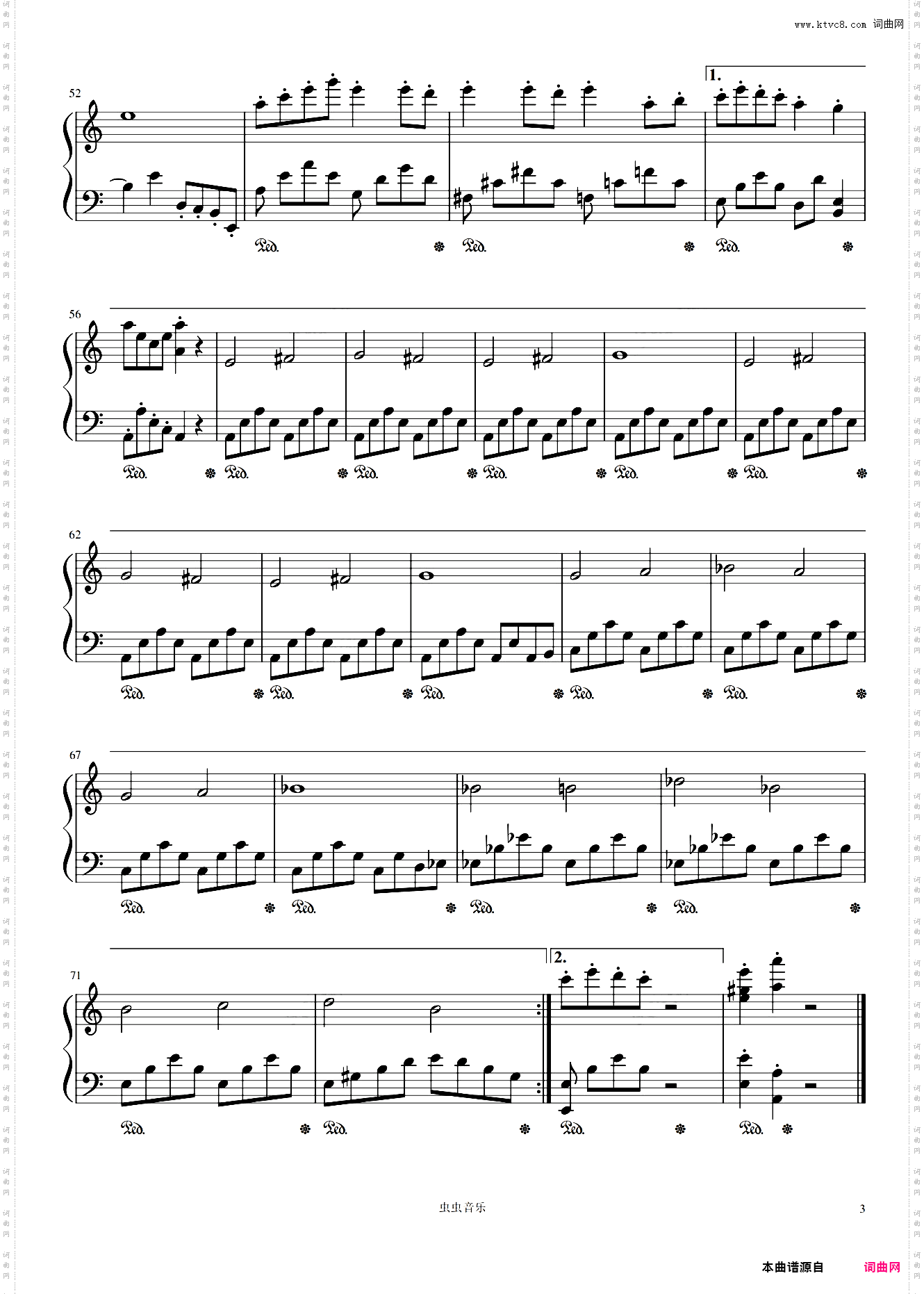 森林狂想曲 C调简易版