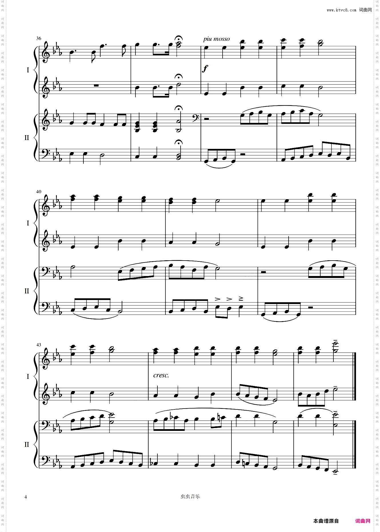 小星星变奏曲 四手联弹 简单版