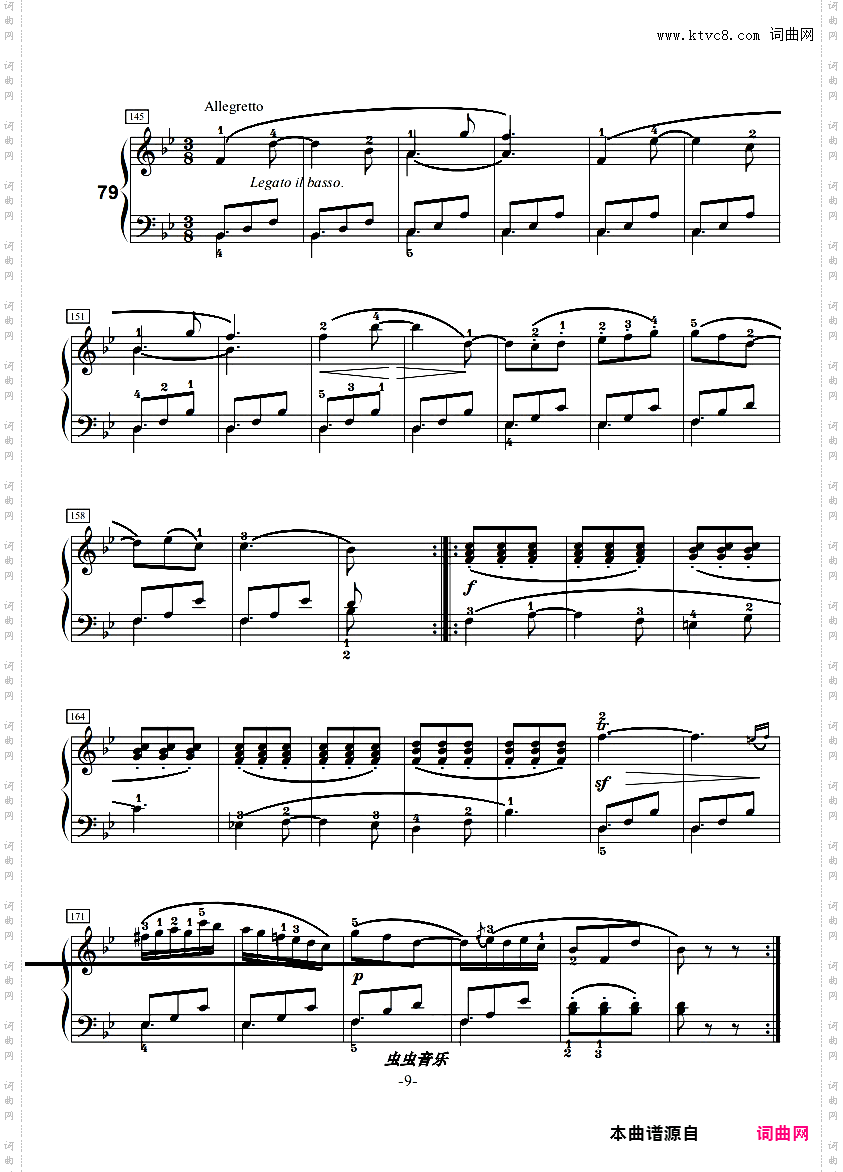 车尔尼599第71~80附指法