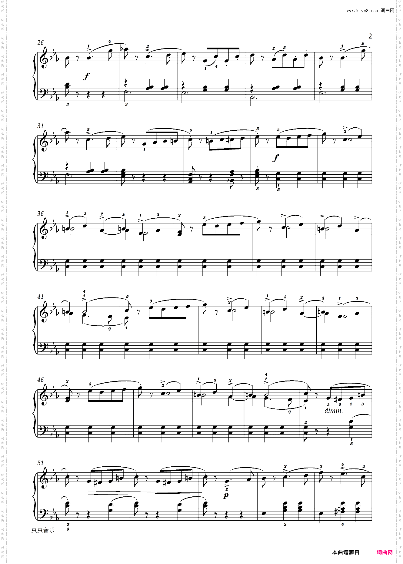 【四级】C-2 圆舞曲 【带指法】2019新版钢琴考级