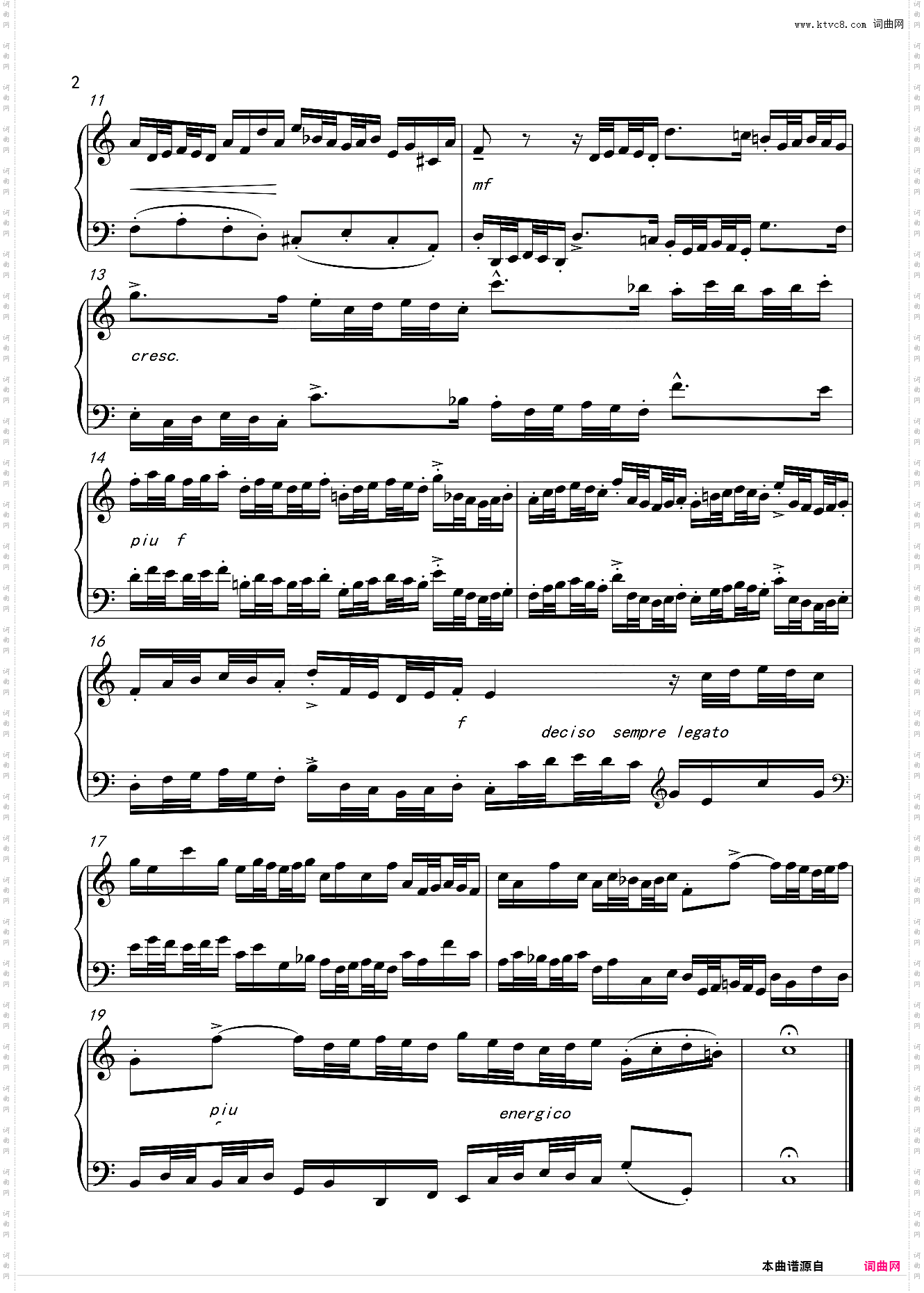 巴赫 二部创意曲No·14C大调版