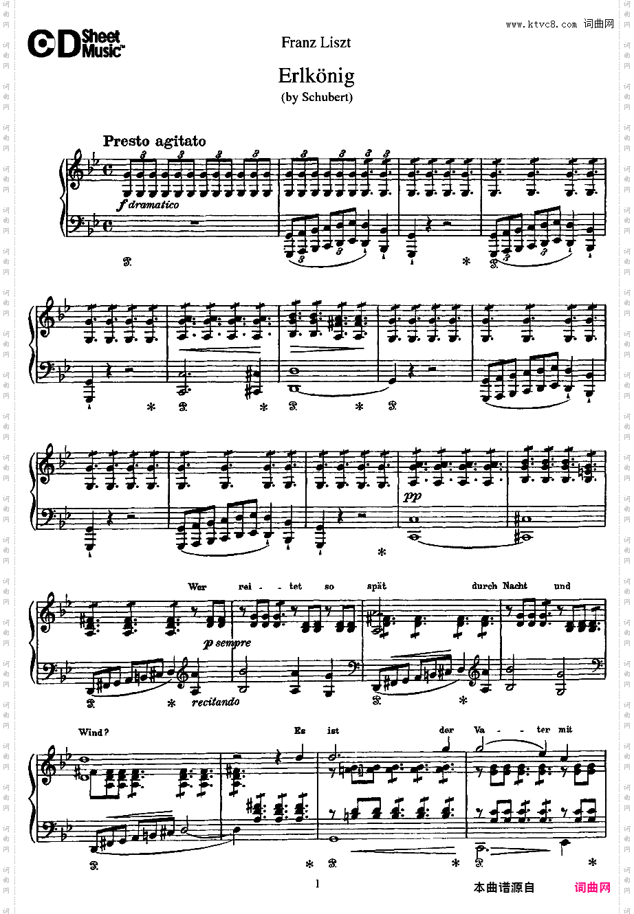 改编舒伯特12首歌曲 12 Lieder S·558魔王 Der Erlkonig D·328
