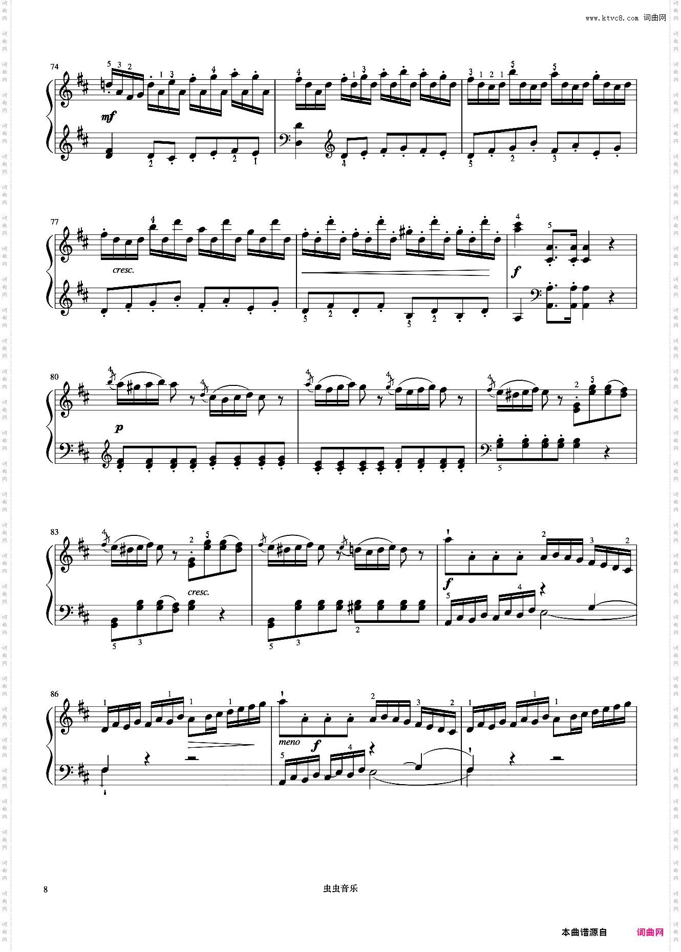 8级 D大调奏鸣曲第一乐章《音协钢琴考级曲目 6-8级》