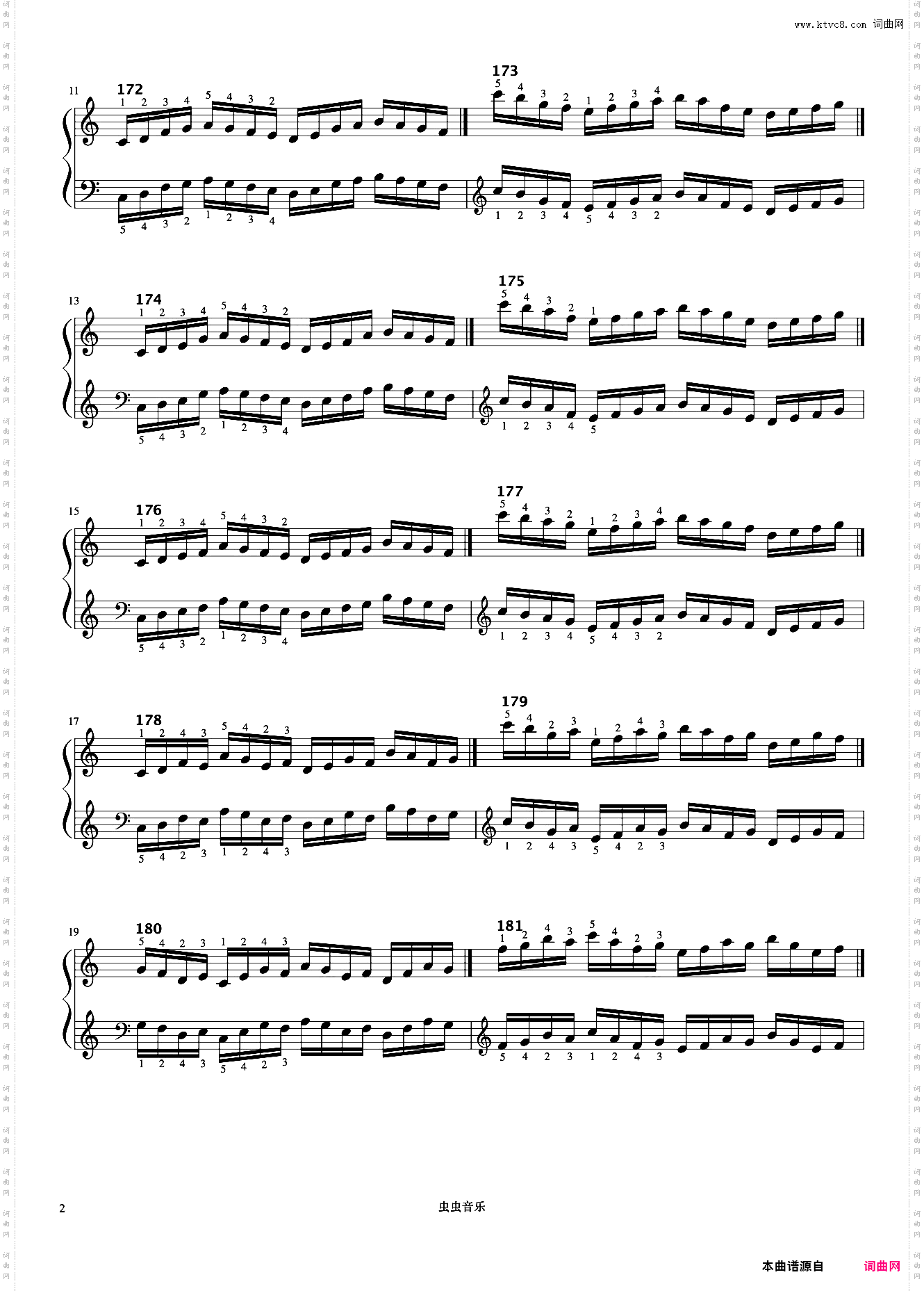 练习手的变换位置《什密特钢琴手指练习》