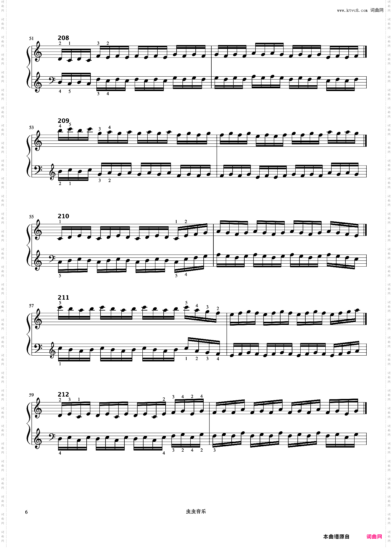 练习手的变换位置《什密特钢琴手指练习》