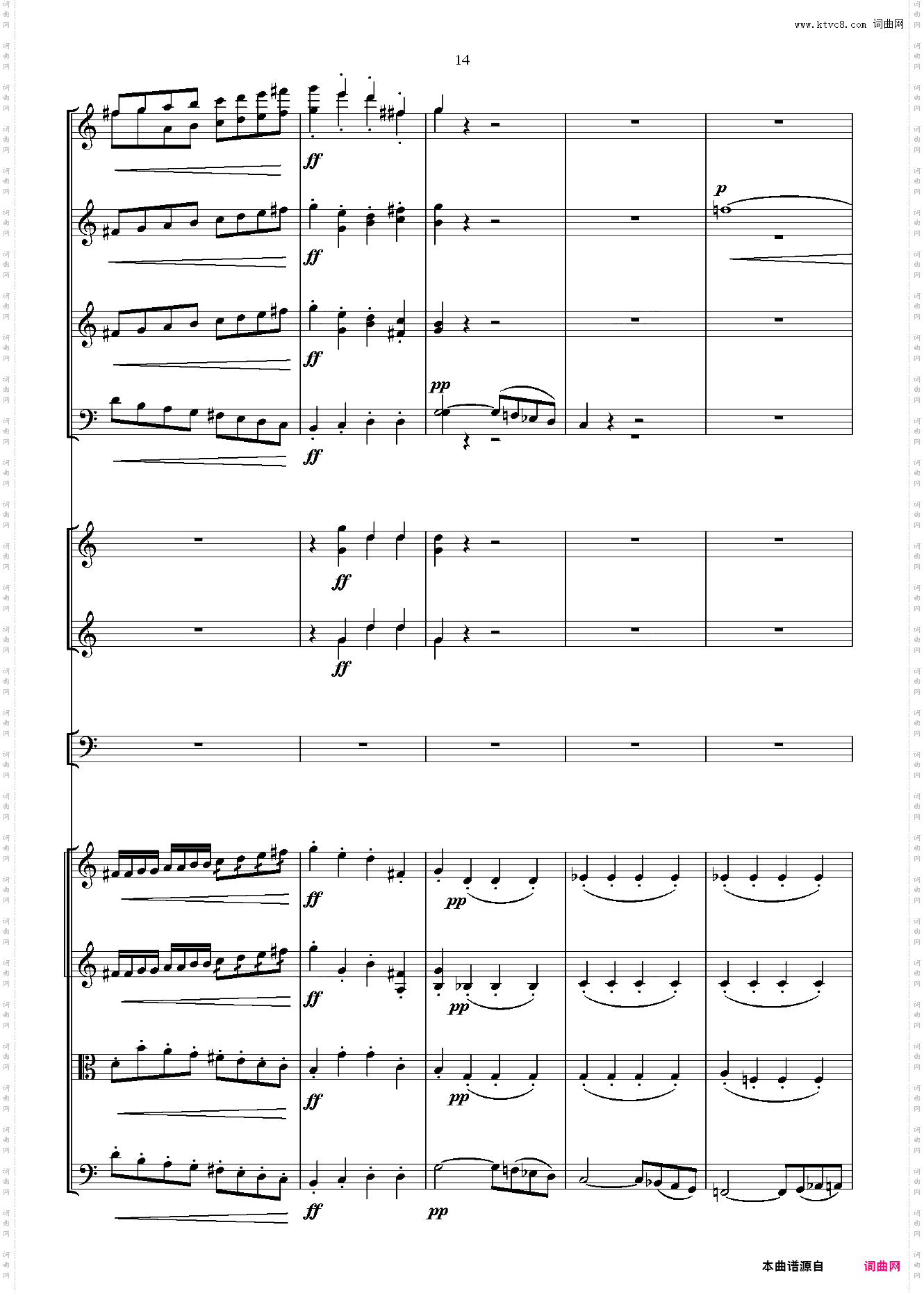 贝多芬第一交响曲 总谱