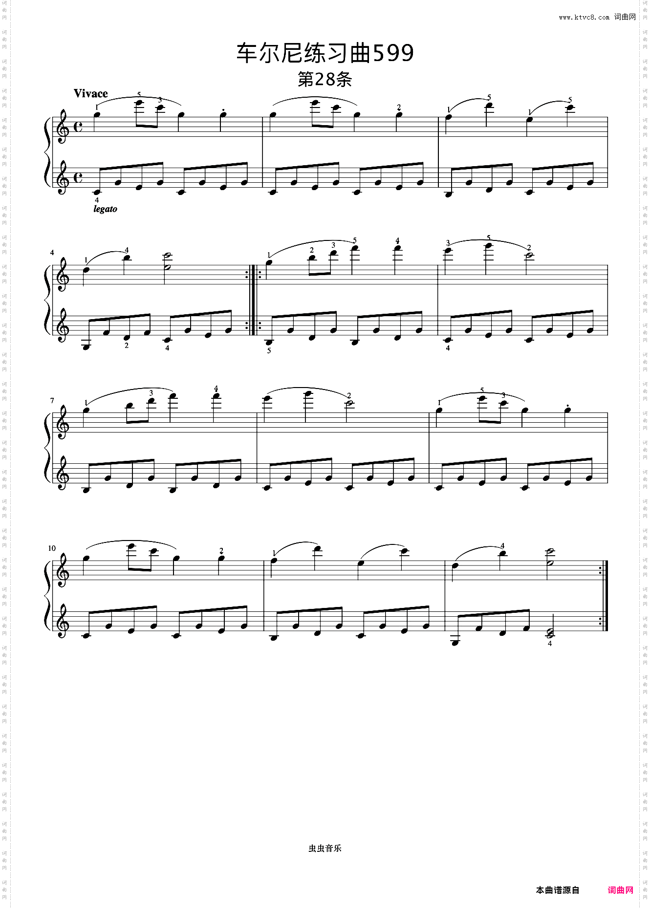第28首《车尔尼钢琴初步教程 作品599》