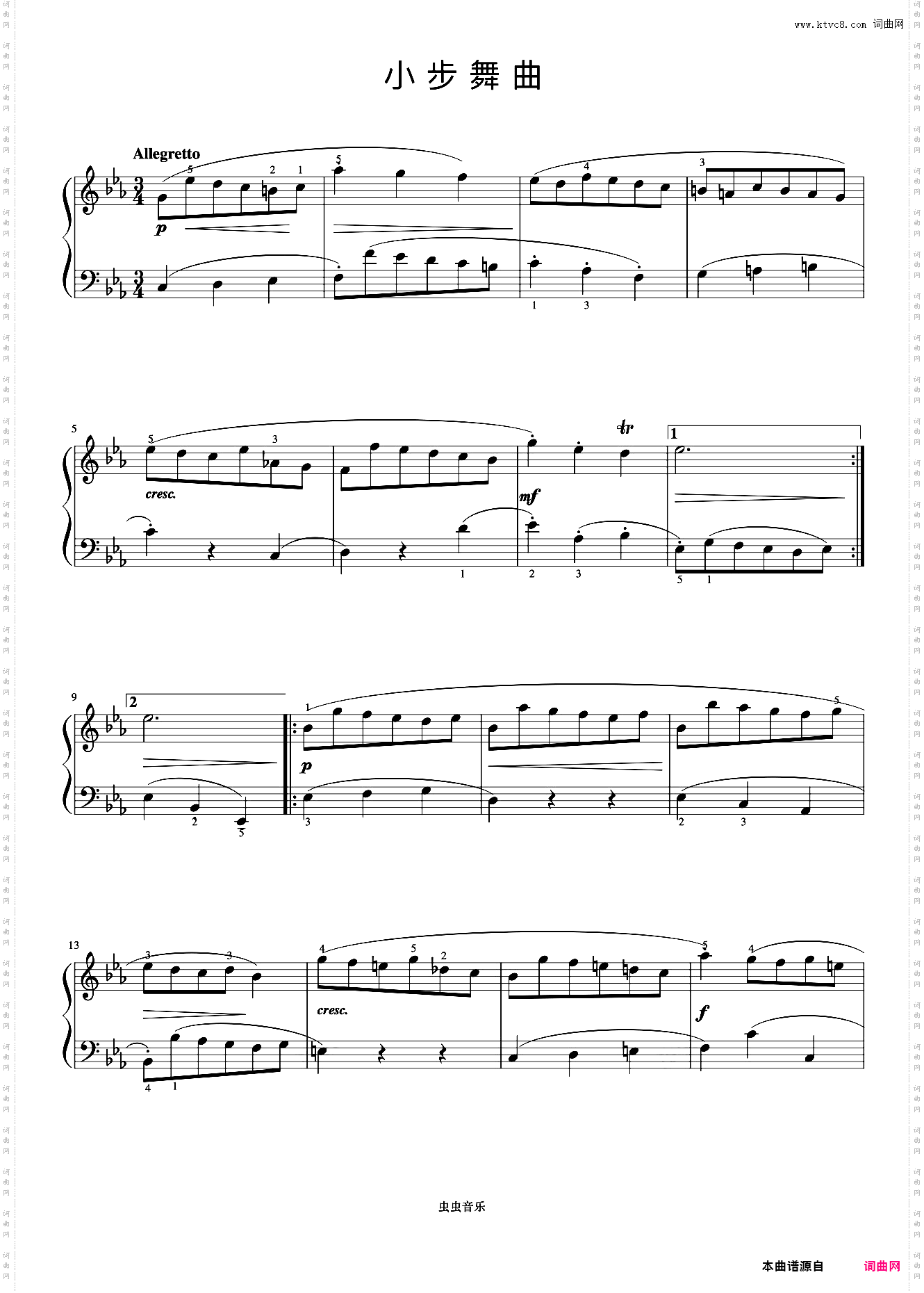 第27首 小步舞曲《巴赫 初级钢琴曲集》